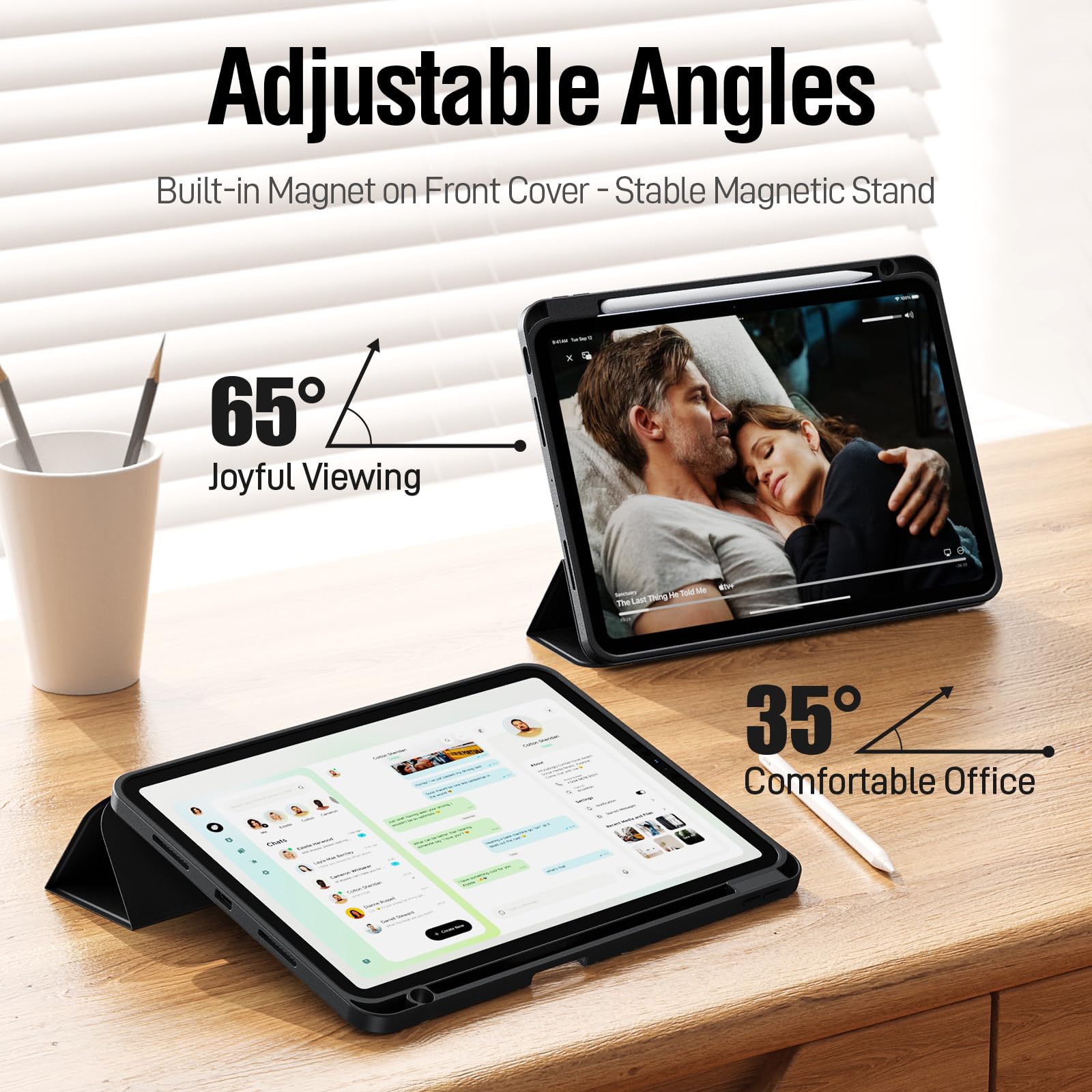 Zoveek 2024 Ipad Pro 11 Inch Case M4 (5Th Generation) With Pencil Holder, Supports Pencil Pro Magnetic Charging, Smart Ipad Case