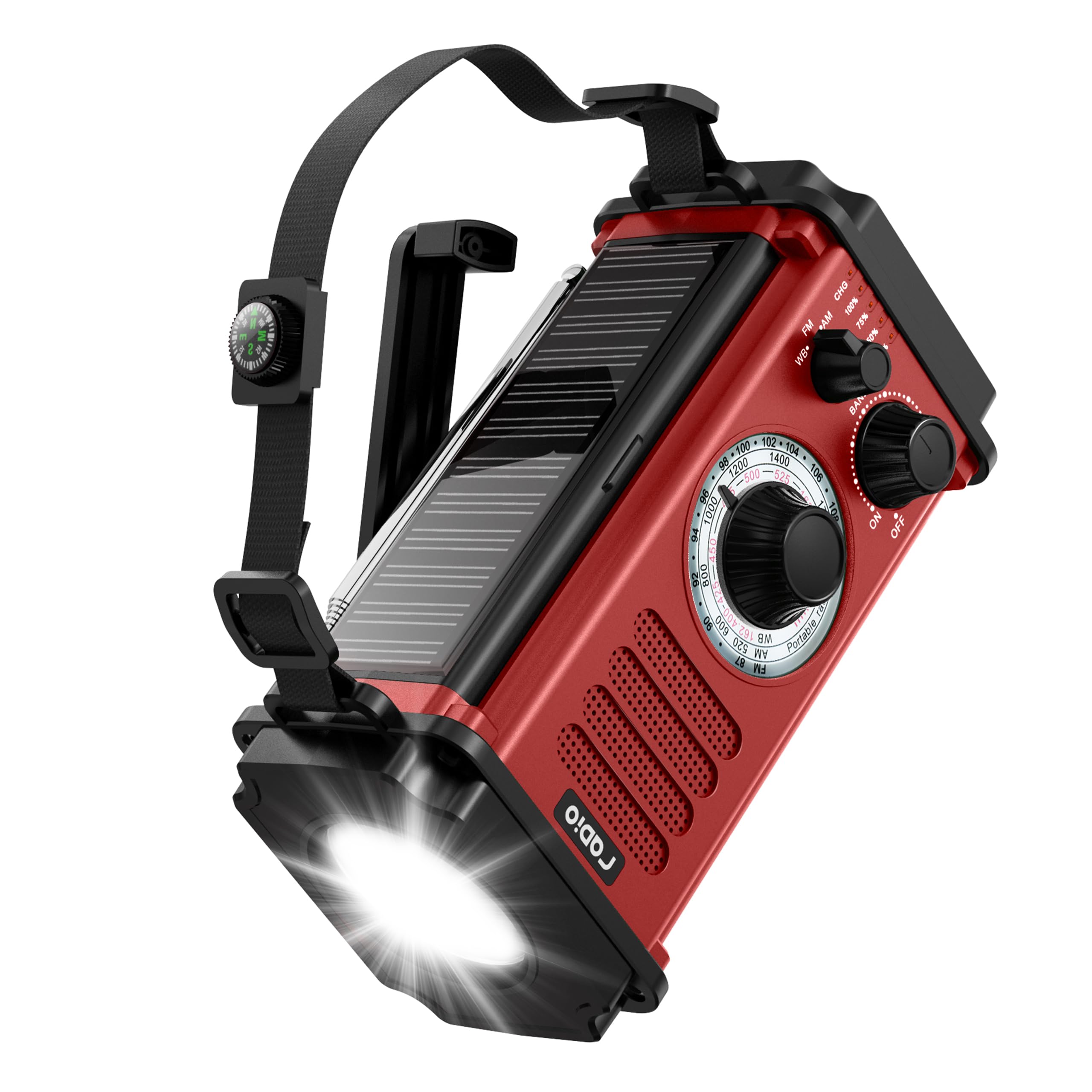 Emergency Radio, Hand Crank Radio, Solar Radio, Am Fm Noaa Weather Radio, 4 Charging Methods, Torch & Led Reading Light, Sos Ala