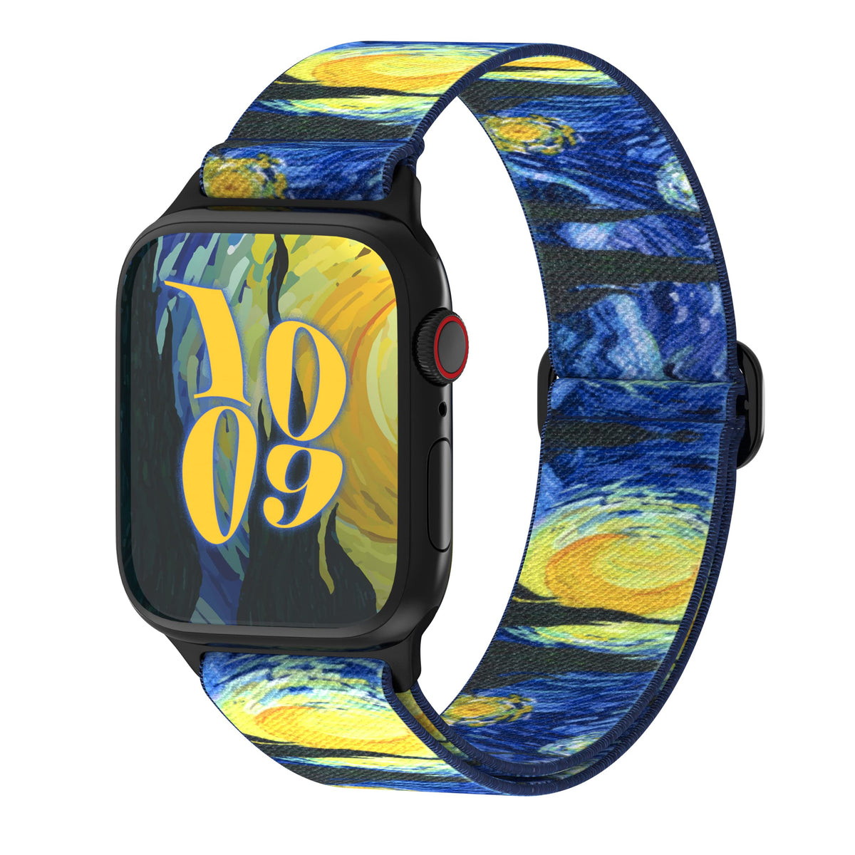 Nylon Watch Band For Apple Watch 1/2/3/4/5/6/7/8/Se, Adjustable Strap Single Pack (Van Gogh   Starry Night, 41Mm)