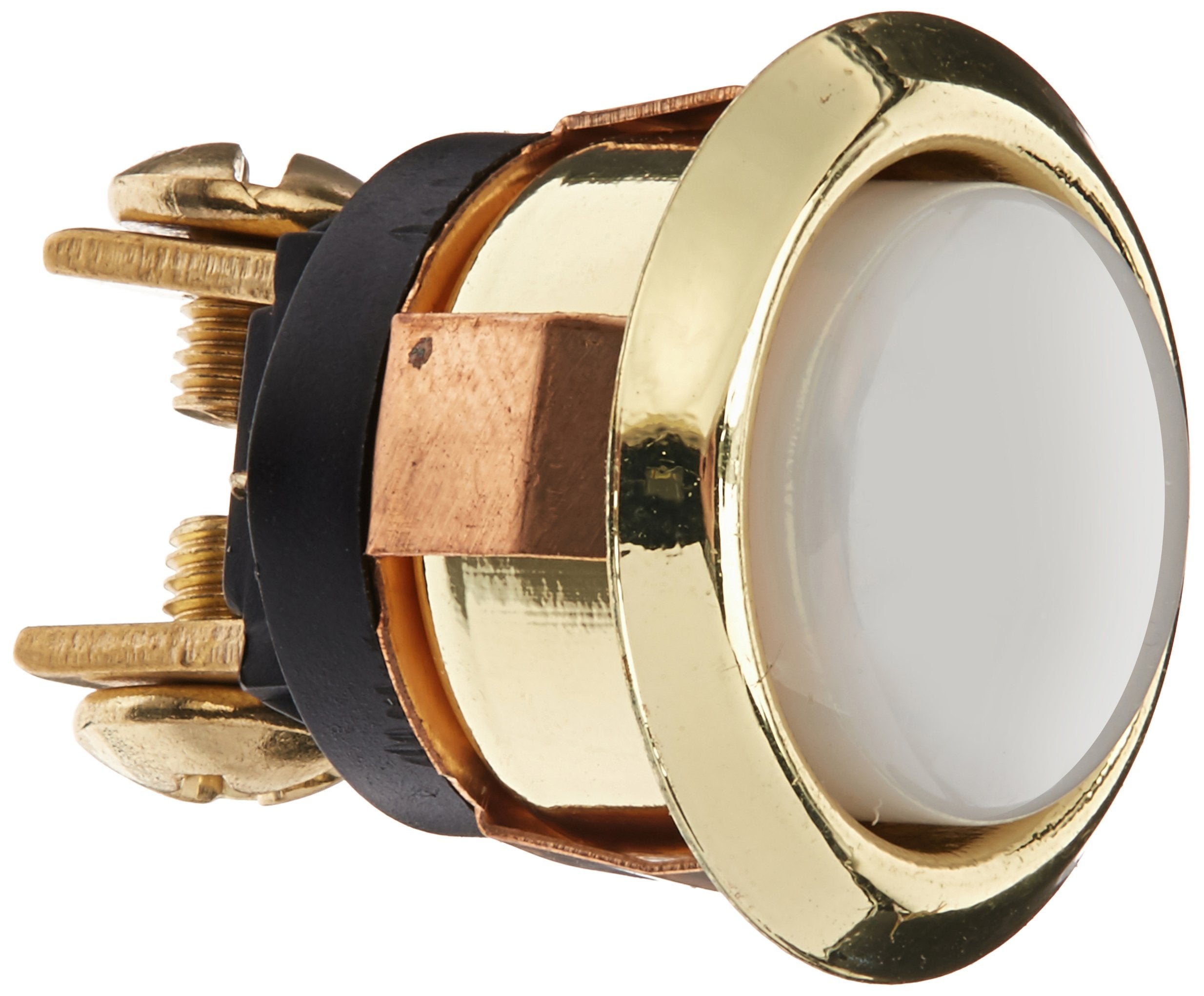 Thomas & Betts Dh1202L 0 Lighted White, Round Chime Button With Gold Rim