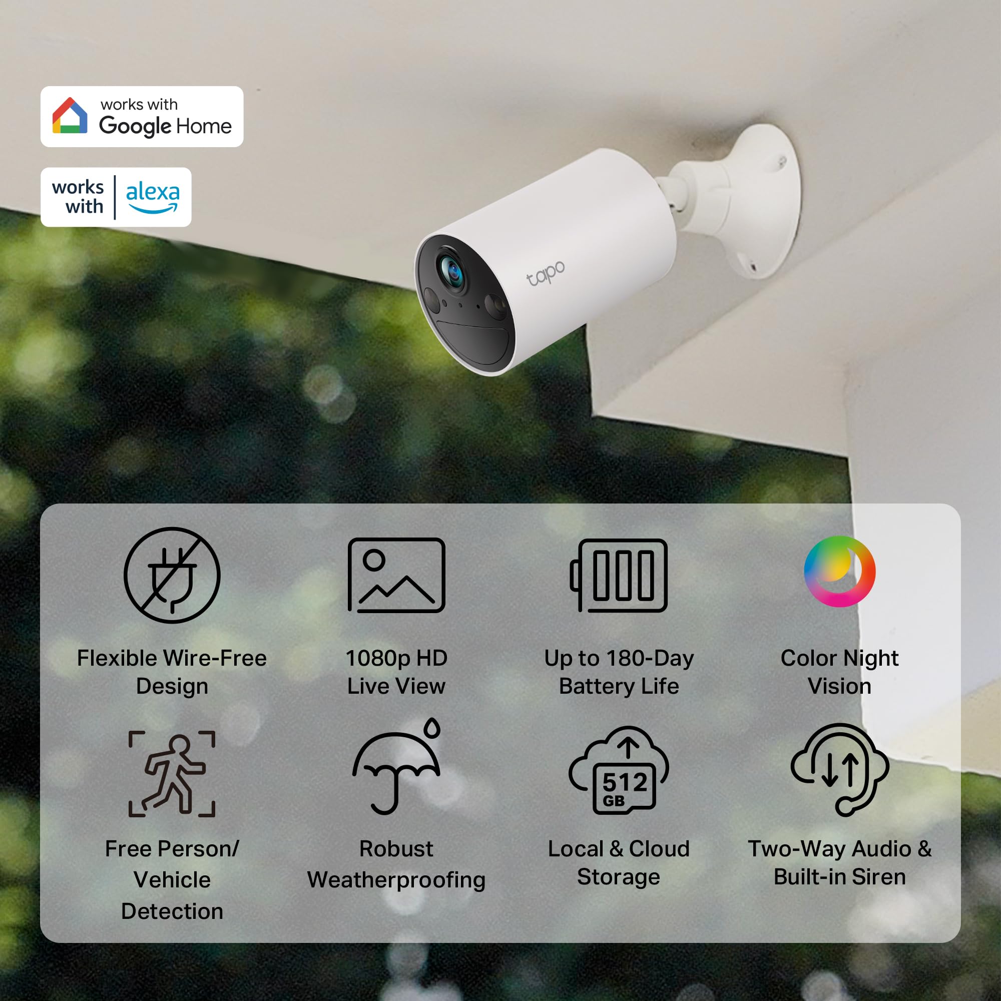 Tp Link ???????? Wireless Outdoor Security Camera, 1080P, Up To 180 Days Of Battery Life, Free Person Detection, Sd/Cloud Storag