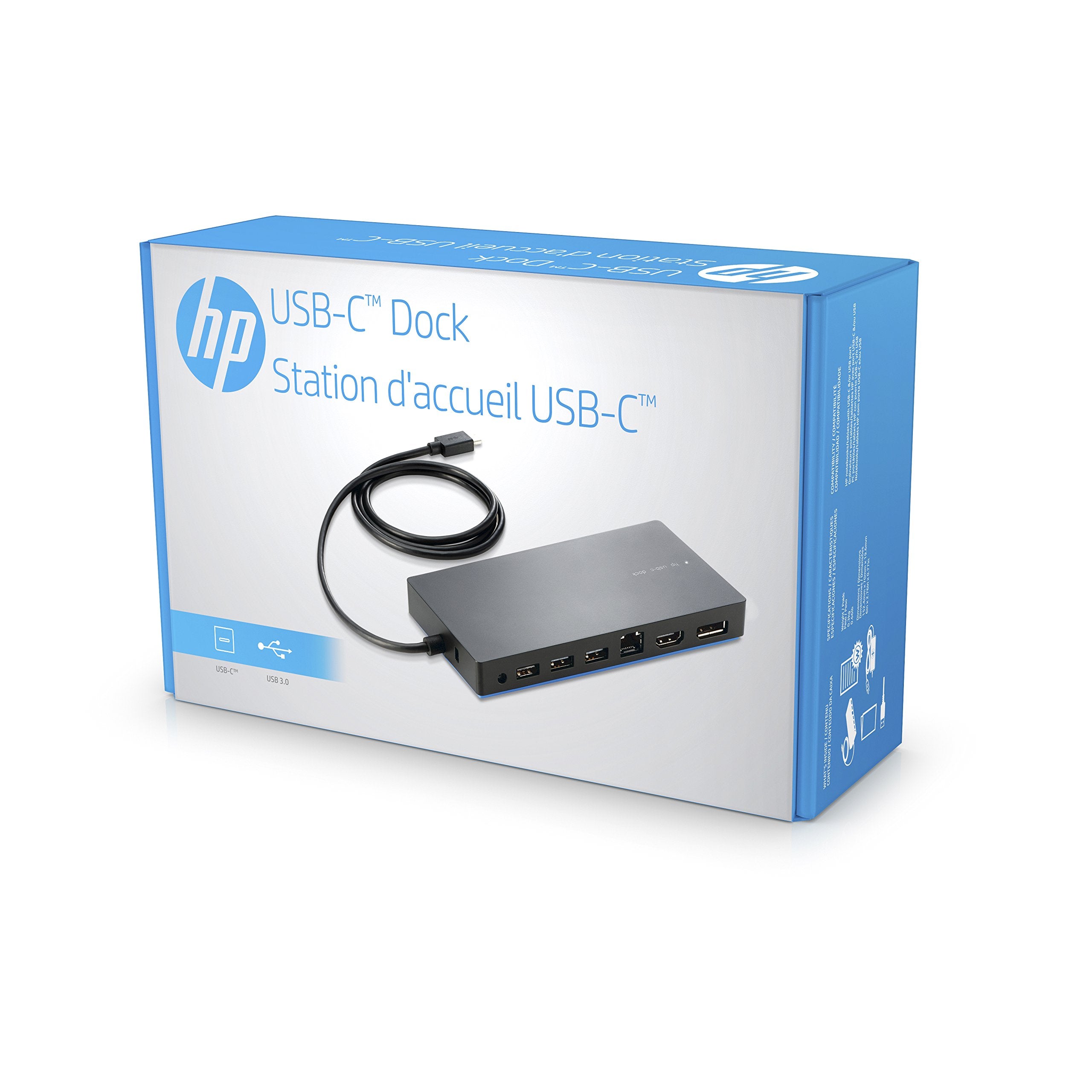 HP Y0K80AA#ABA Dock for USB-A/C Laptops (USB-A/C to HDMI, DisplayPort, USB-C, USB-A and Ethernet), Y0K80AA#ABA