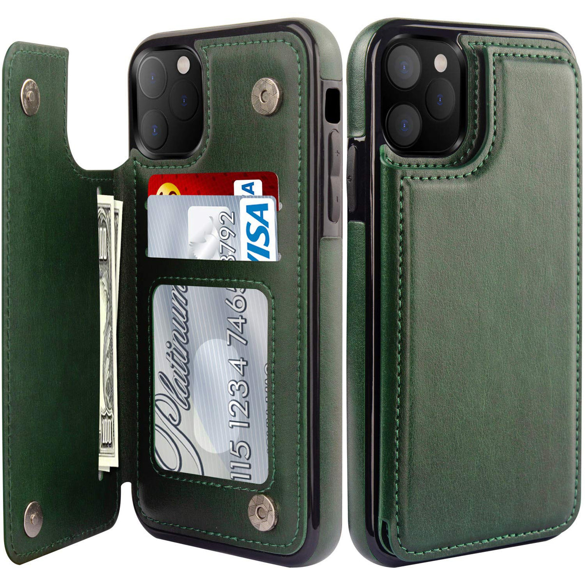 Leto Iphone 14 Pro Case,Luxury Flip Folio Leather Wallet Case Cover With Card Slots And Kickstand,Slim-Fit Rfid Blocking Protect