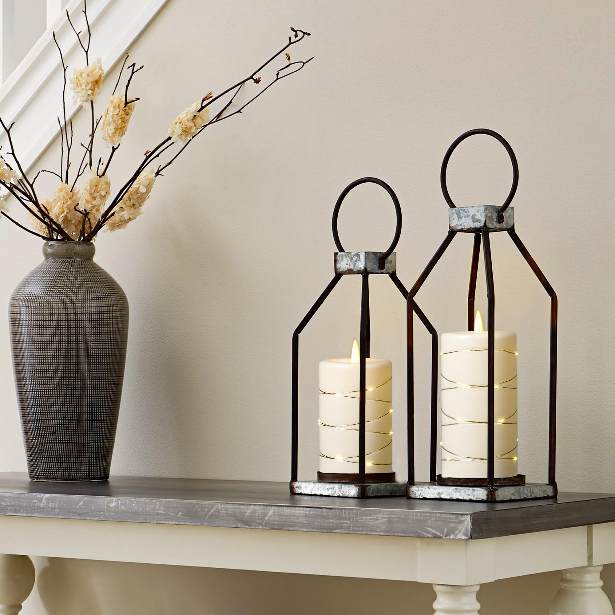 Flameless Led Candles With Timer 3 Pc Flickering Flameless Candles For Romantic Ambiance And Home Decoration,With Embedded Star