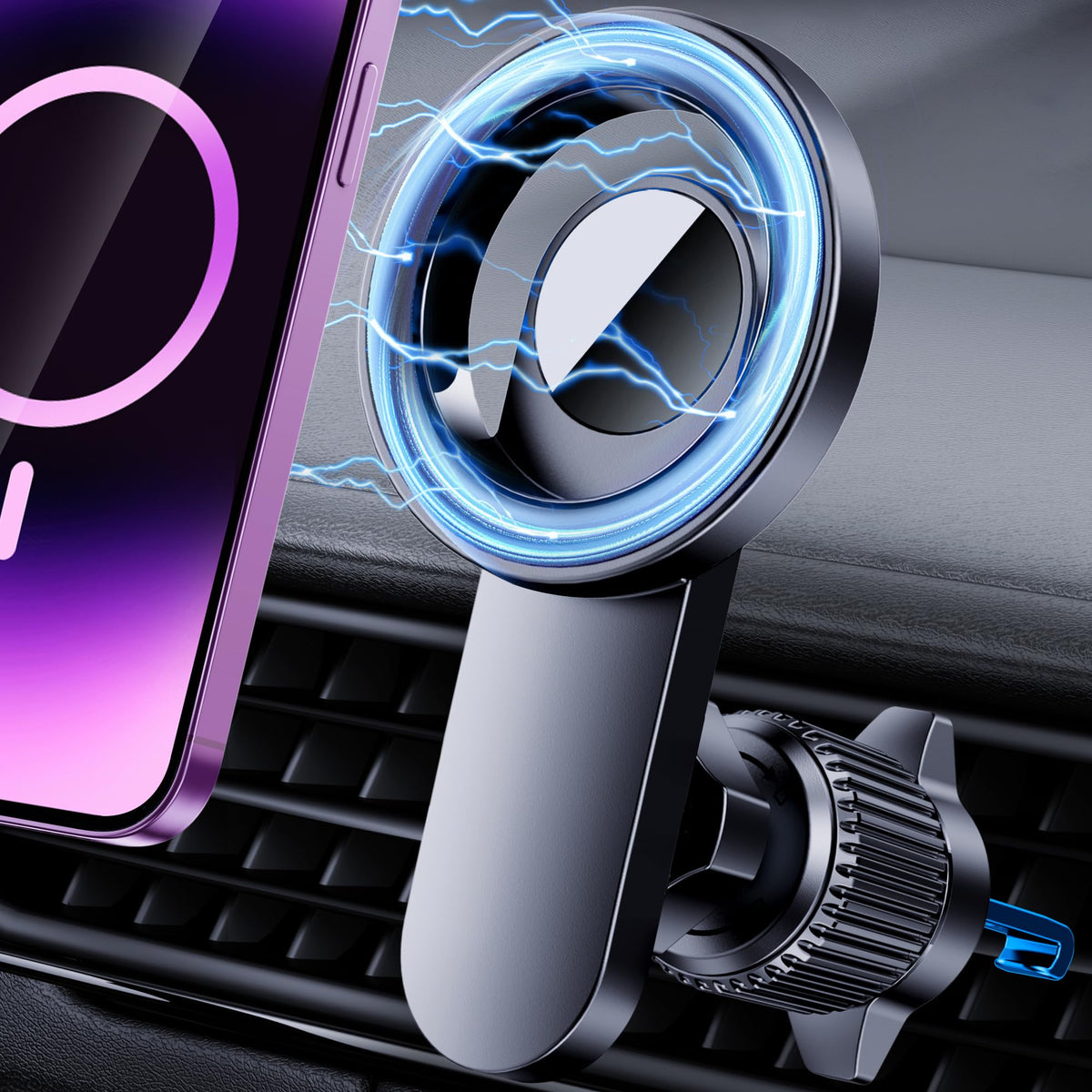 Pgu For Magsafe Car Mount [Strongest Magnets] Magnetic Phone Holder For Car [Hands Free] Air Vent Car Cell Phone Holder Mount Ca