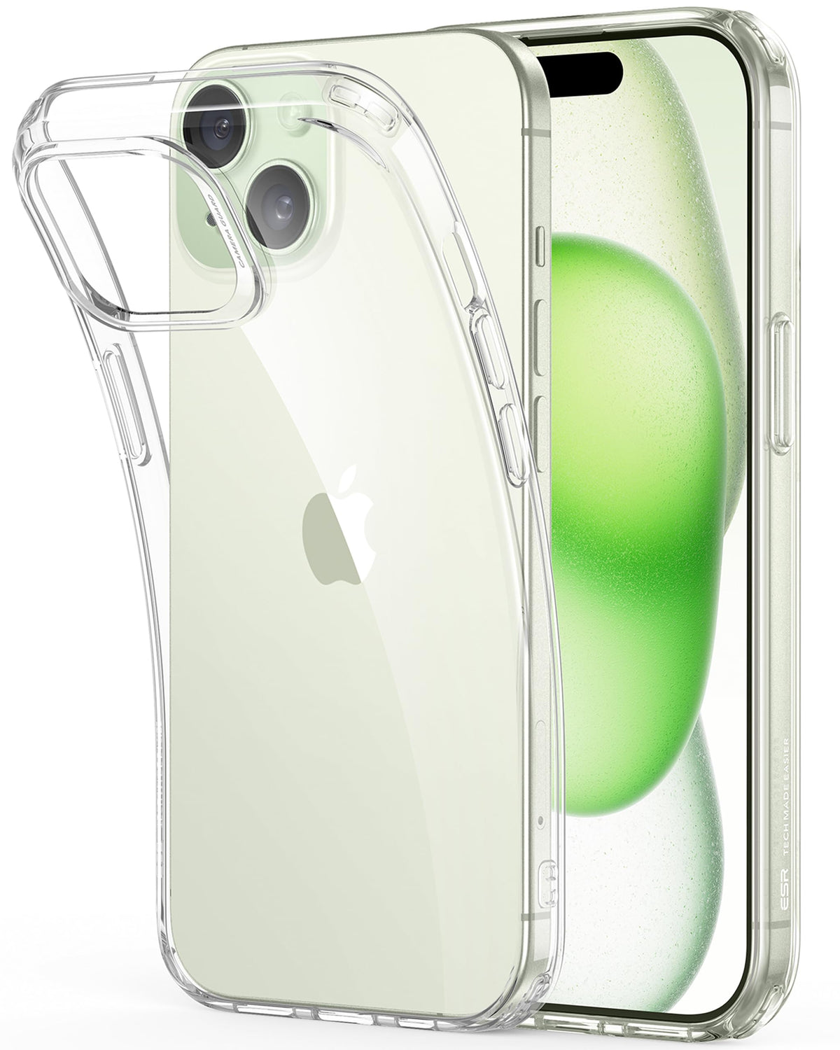 Esr Clear Case For Iphone 15 Case, Shockproof Thin Cover, Yellowing Resistant Slim Transparent Tpu Phone Case, Zero Series, Clea
