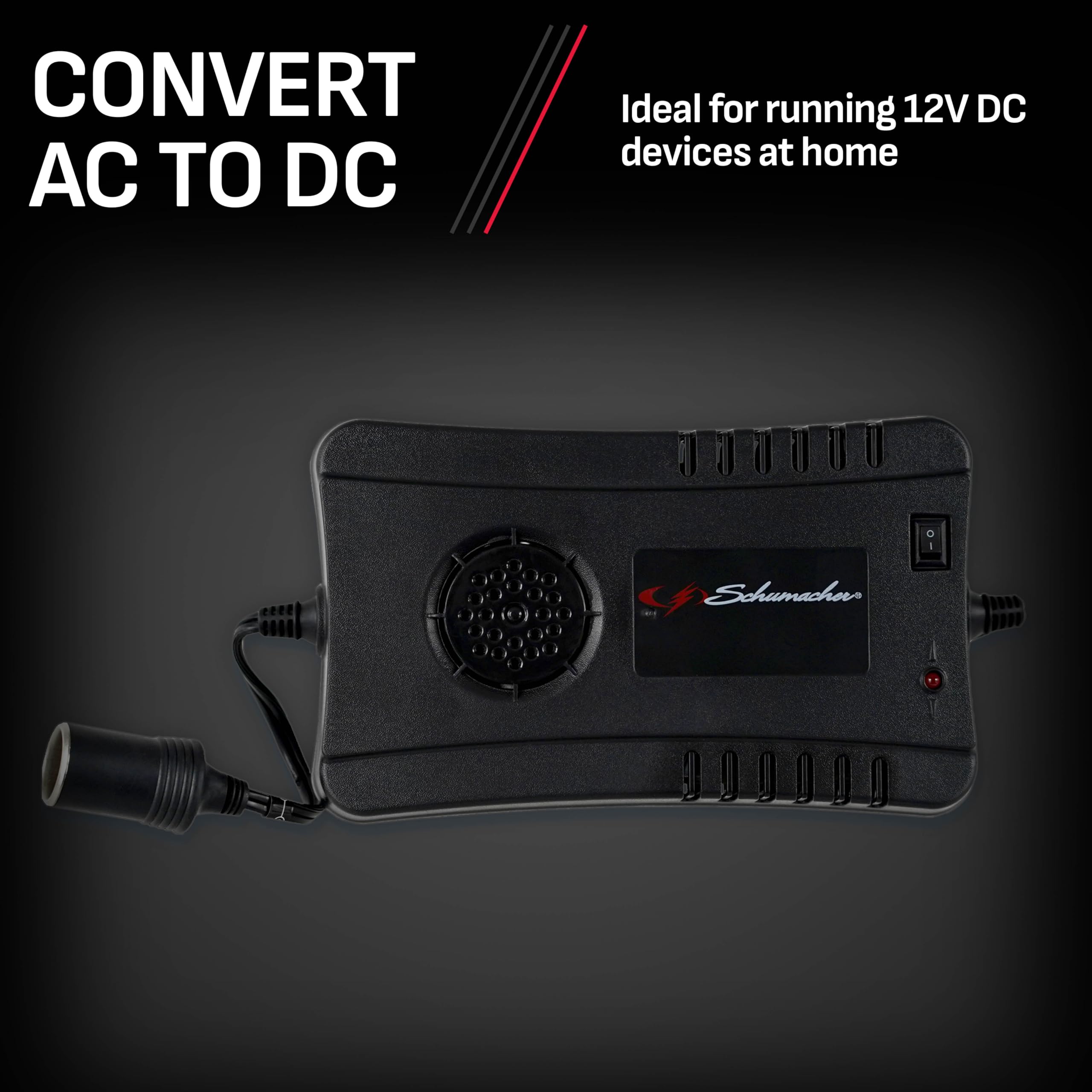 Schumacher 1216 200W 15A Ac To Dc Power Inverter   12V Dc Accessory Outlet   Led Indicator   Ideal For Running Mobile Devices, 1