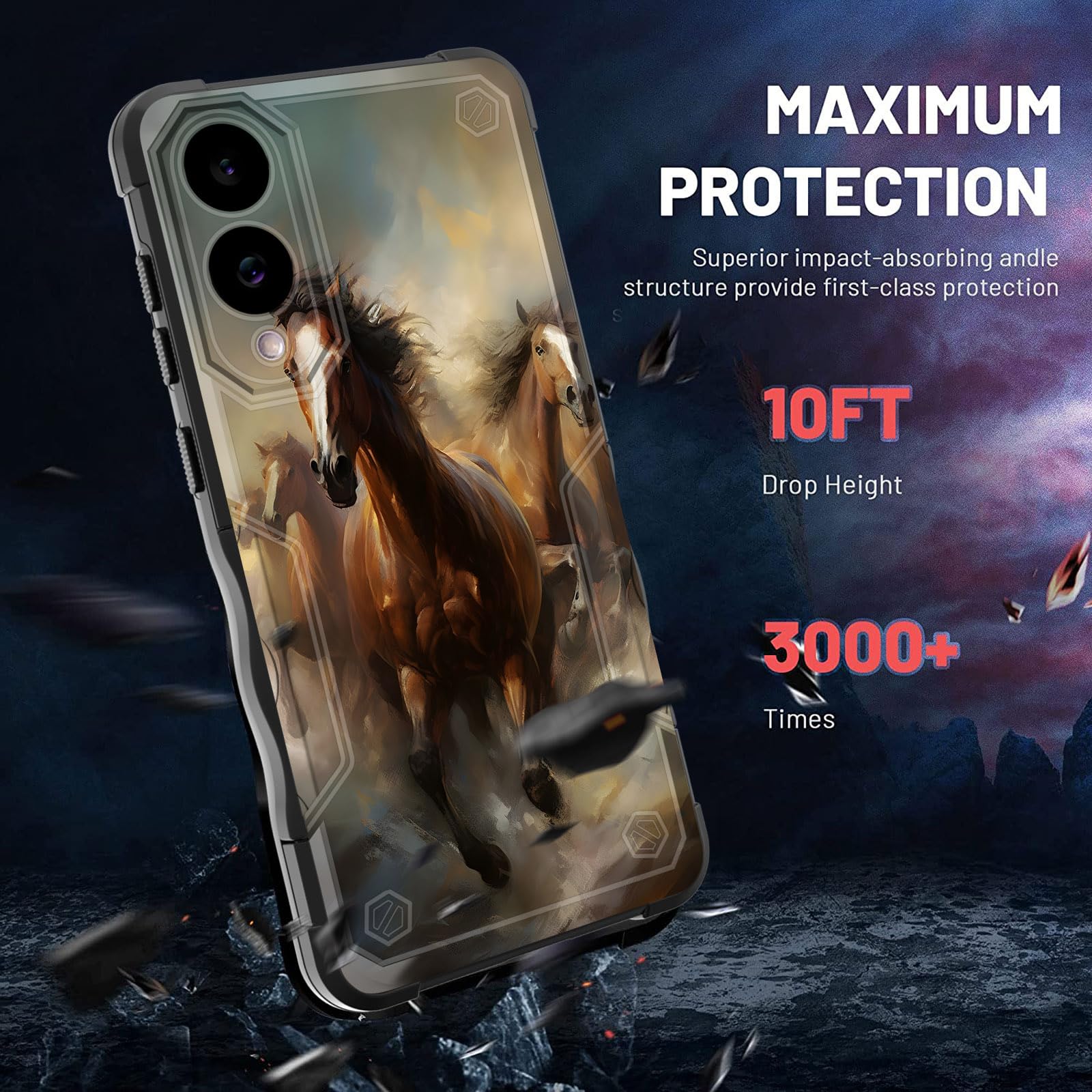 Efgwsder For Galaxy S25 Edge Case,[Dual Layer][10 Ft Military Grade Drop Protection] Heavy Duty Shockproof Case For Samsung Gala