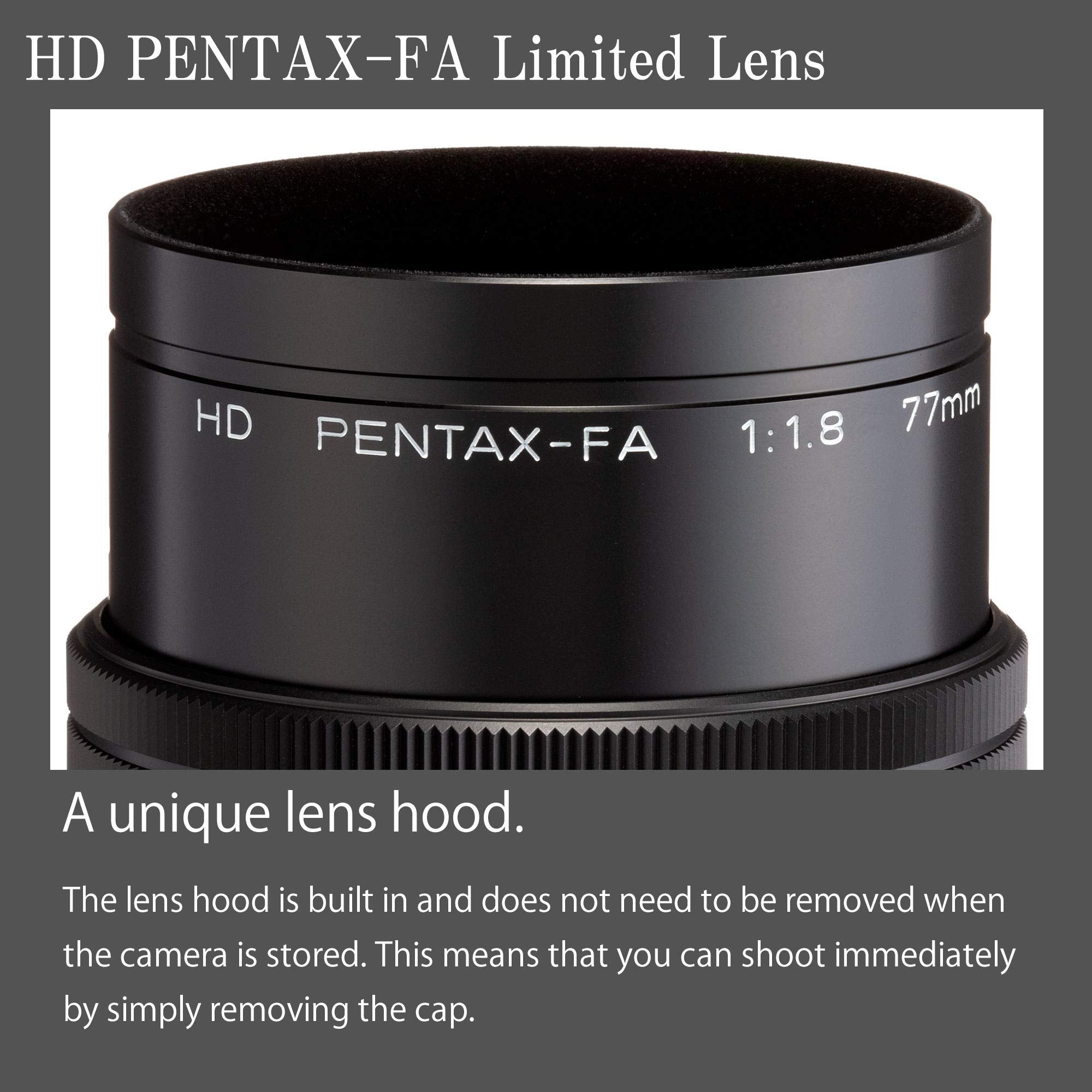 Pentax Hd 77Mmf1.8 Limited Silver Limited Medium Telephoto Prime Lens, High-Performance Hd Coating, Round Diaphragm (27890)