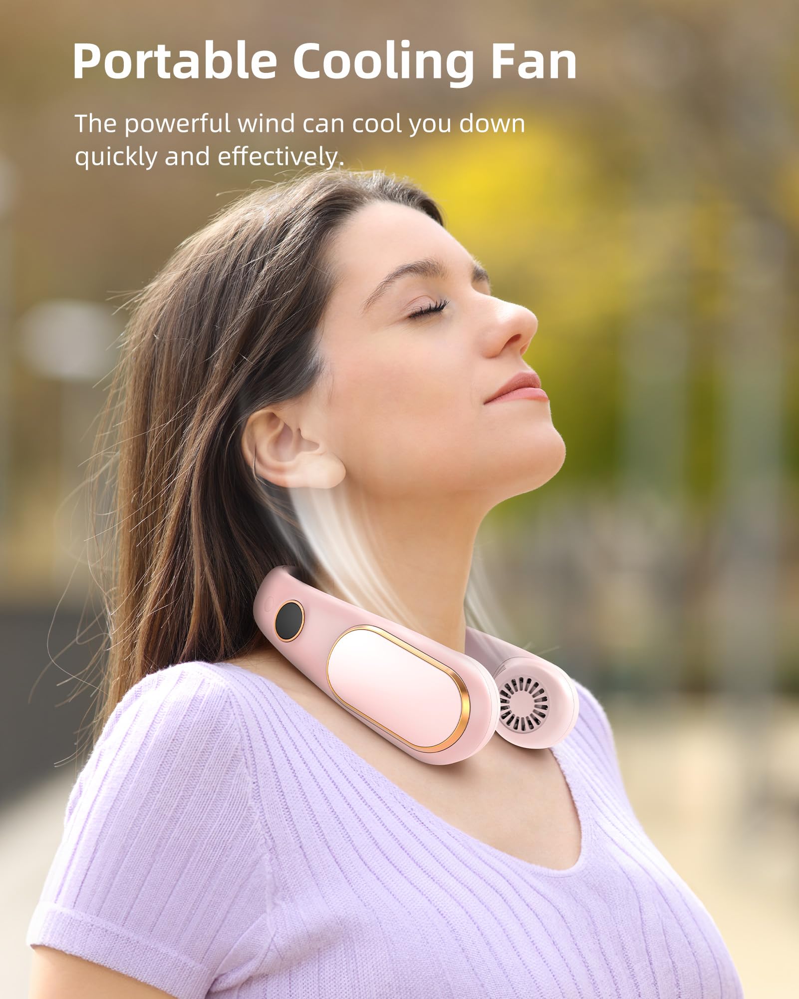 Koonie Neck Fan Rechargeable 5 Speeds, Portable Personal Fan, Hands Free Bladeless Fan, Battery Operated Wearable Fan Adjustable