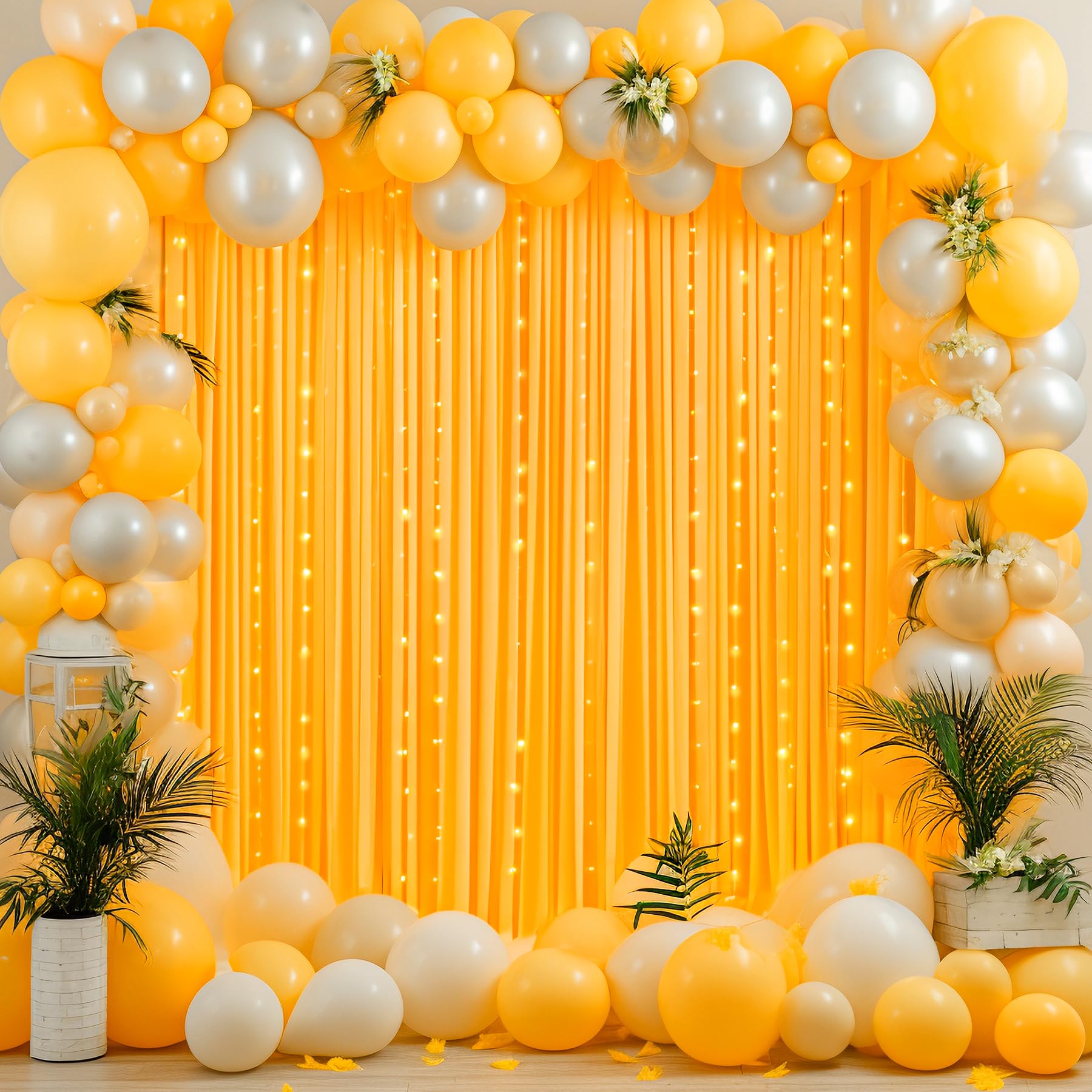 10X10 Marigold Backdrop Curtain For Parties Wrinkle Free Orange Photo Curtains Backdrop Drapes Fabric Decoration For Wedding Bir