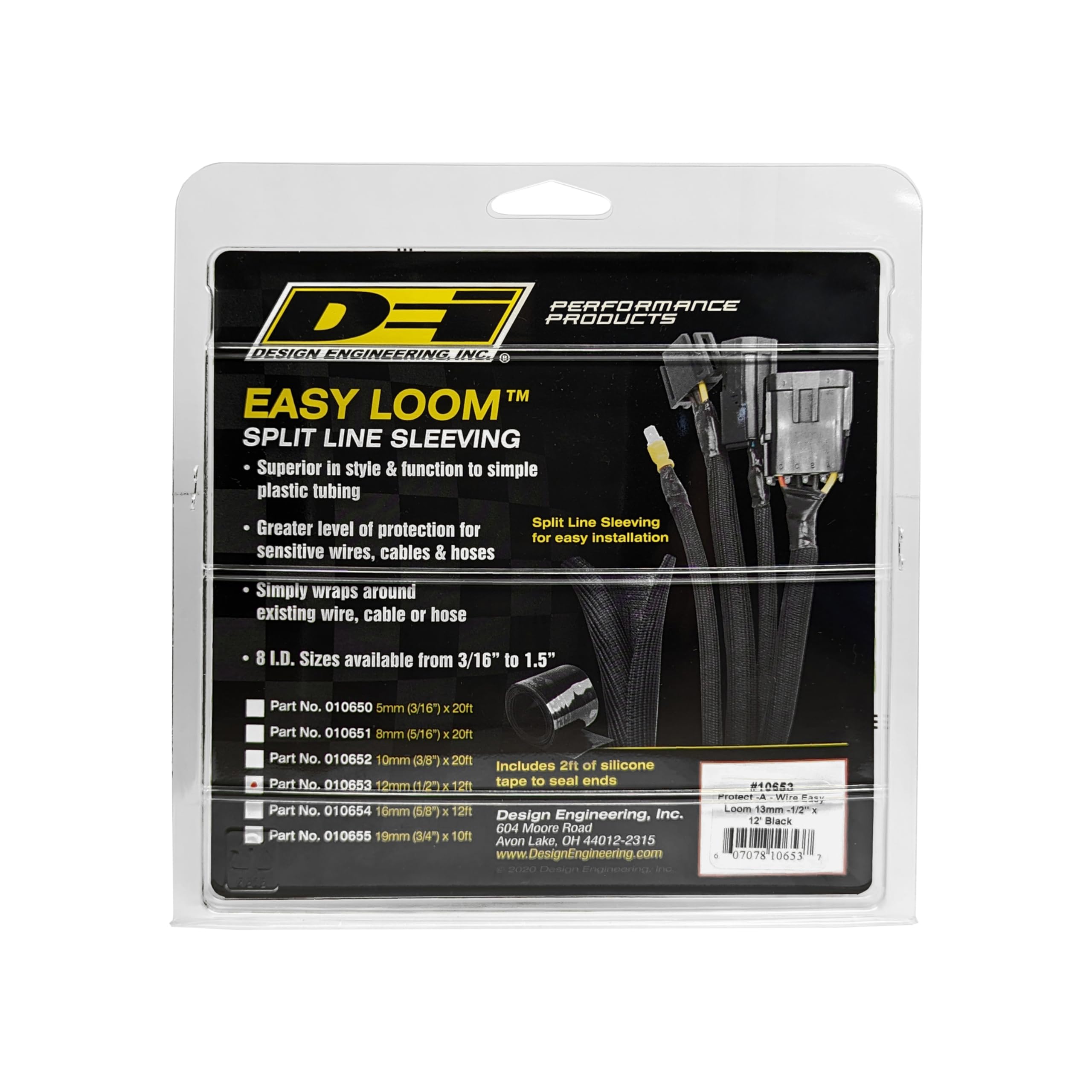 Design Engineering 010653 Easy Loom 1/2 (13mm) x 12 Split Sleeve Wire and Hose Protection