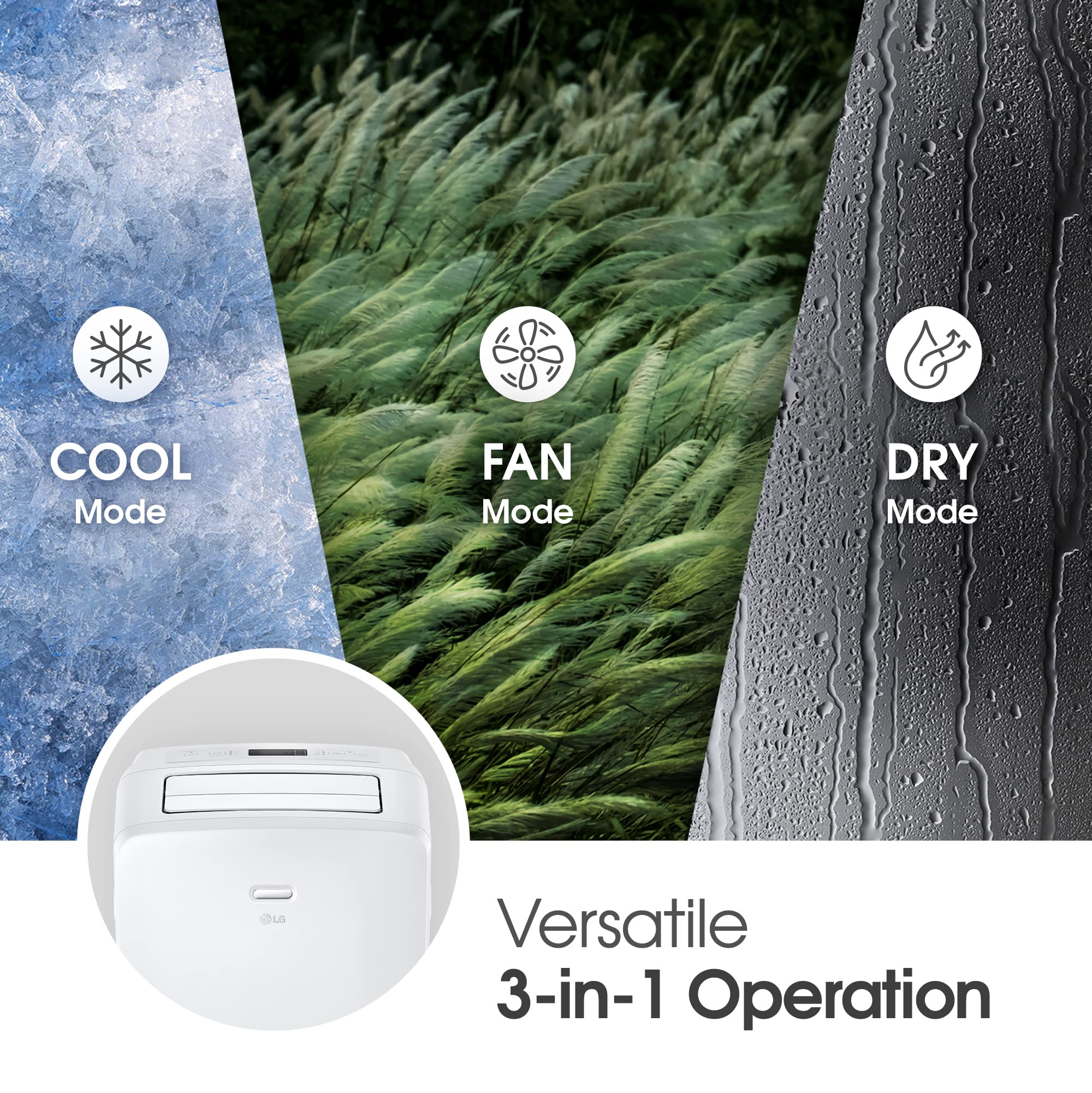 Lg 7000 Btu (Doe) / (10500 Ashrae) Portable Air Conditioners Cools 300 Sqft Easy Install & Remote Control Lcd Display Eco-Friend