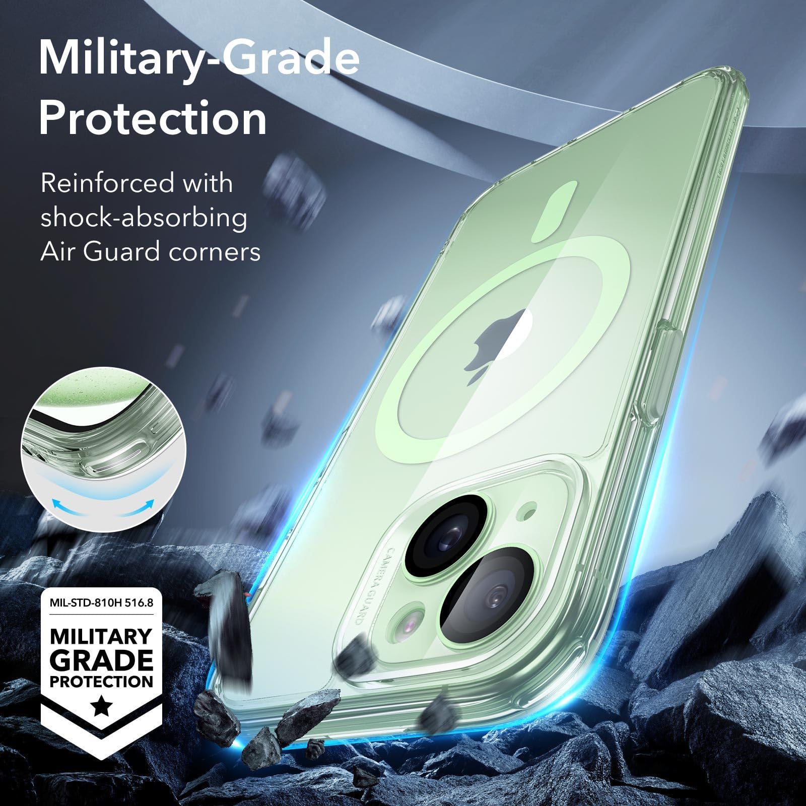 Esr For Iphone 15 Plus Case Set, Translucent Matte Case With Screen Protector, Compatible With Magsafe, Military Grade Protectio