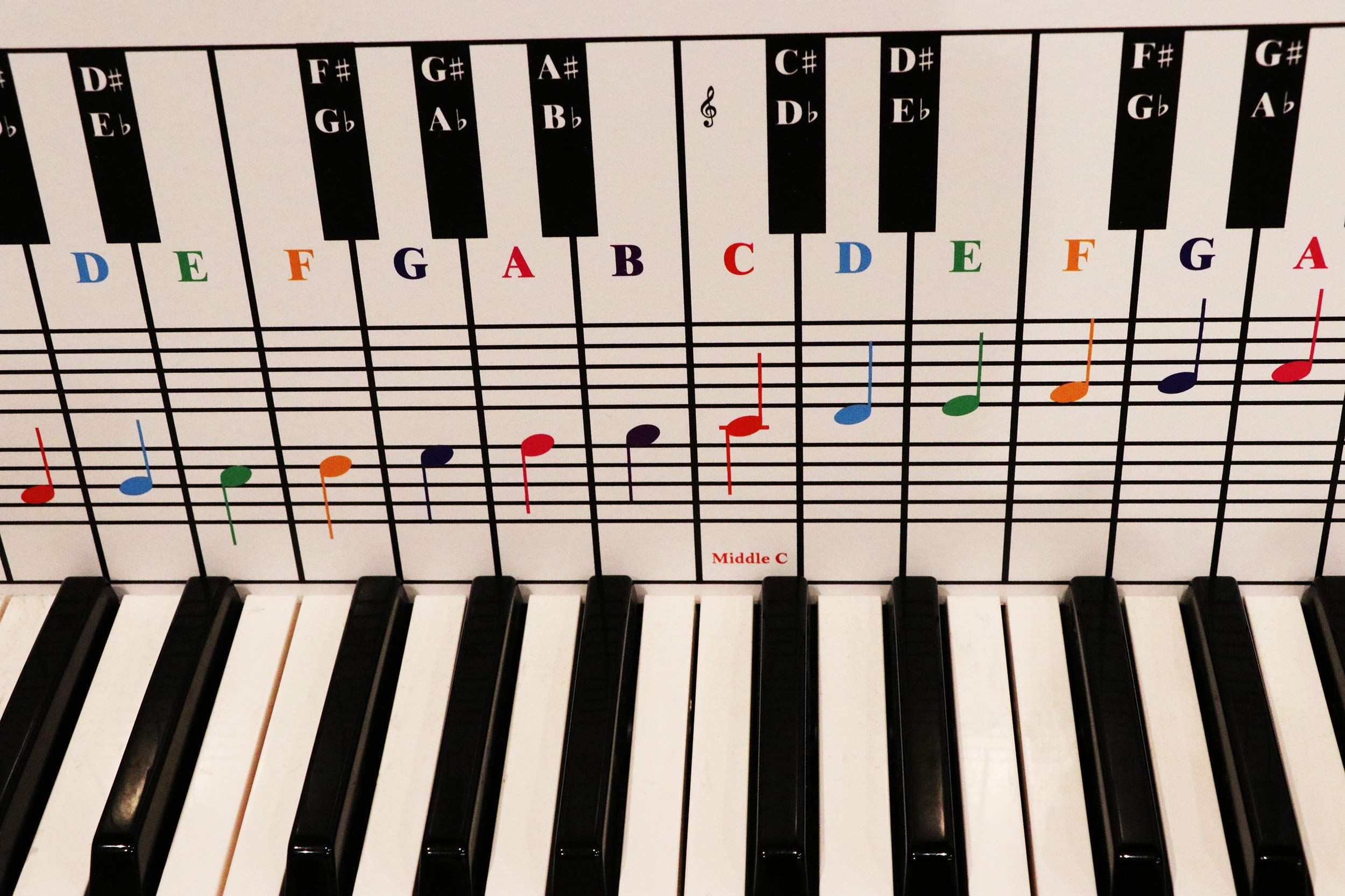 Piano And Keyboard Note Chart, Use Behind The Keys, Ideal Visual Tool For Beginners Learning Piano Or Keyboard, Easy To Set Up,