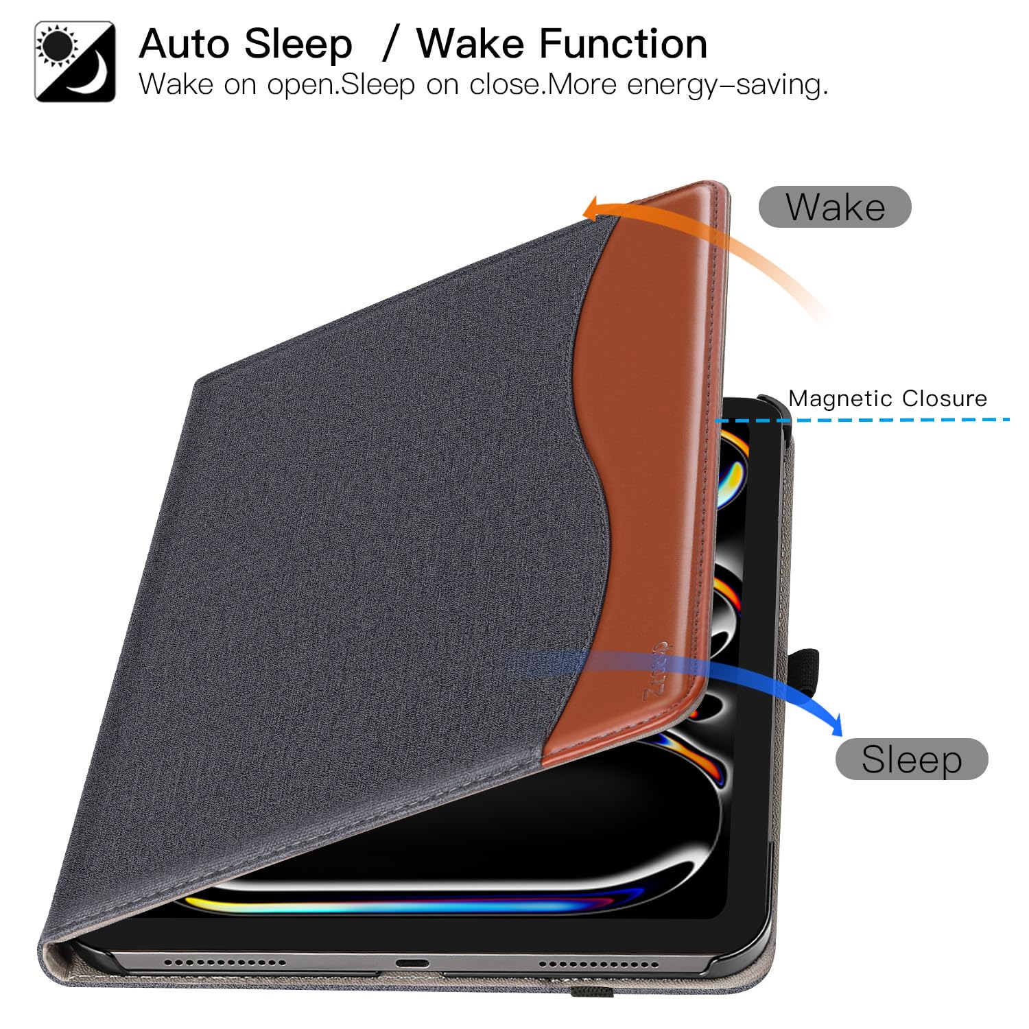 Ztotopcases For New Ipad Pro 11 Inch Case 2024 5Th Gen(M4), Premium Pu Leather Smart Cover With Auto Wake/Sleep,Multiple View An