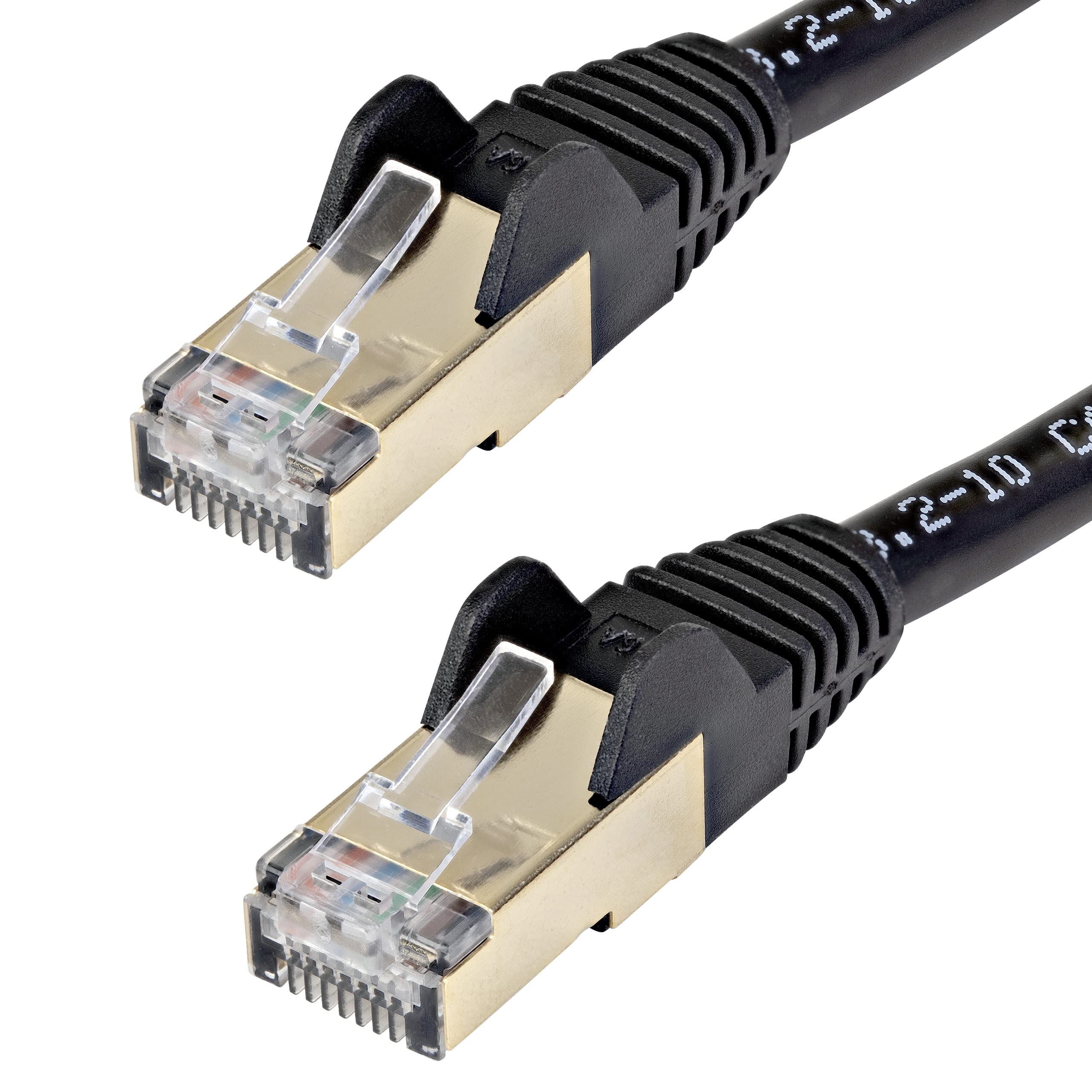 StarTech.com 6ft CAT6a Ethernet Cable   10 Gigabit Shielded Snagless RJ45 100W PoE Patch Cord   10GbE STP Network Cable w/Strain Relief   Black Fluke Tested/Wiring is UL Certified/TIA (C6ASPAT6BK)