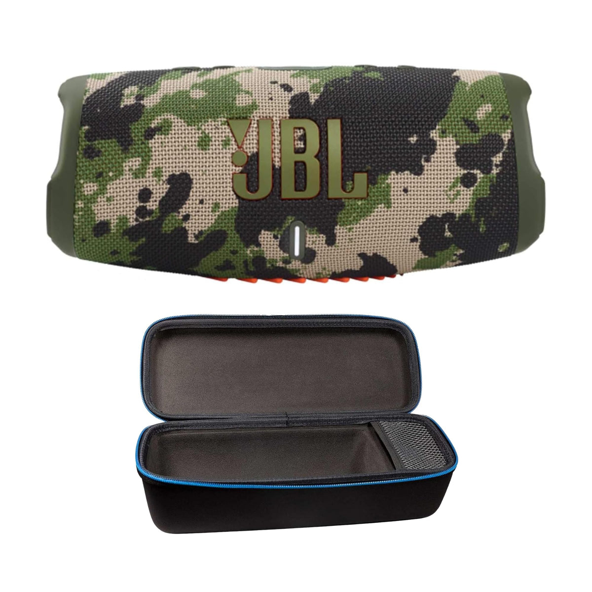 JBL Charge 5 (Camouflage) + Bundle with divvi! Protective Hardshell Case (Black)