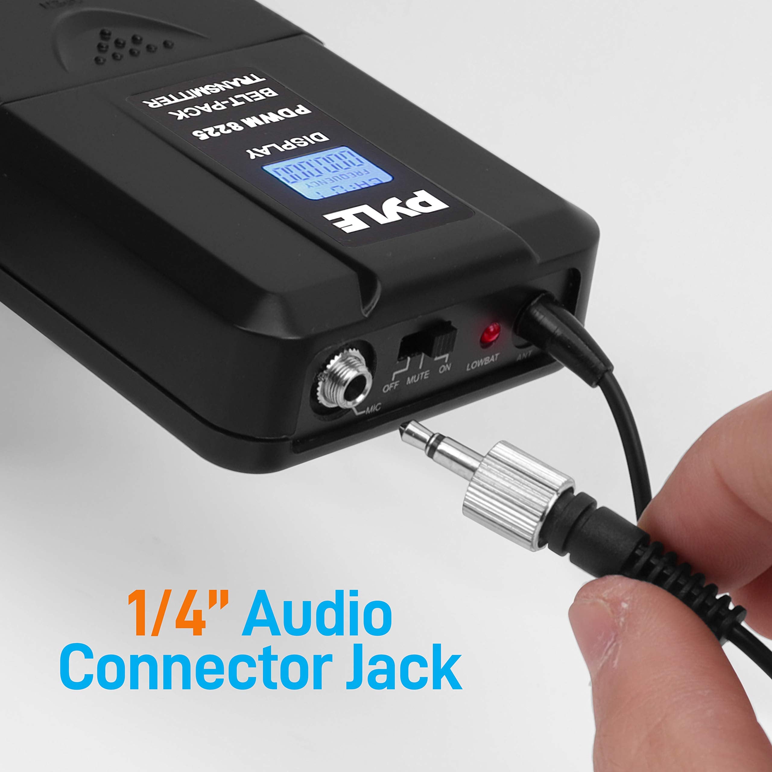 Pyle Professional 8 Channel Uhf Wireless Microphone & Receiver System 4 Handheld Mics Belt Packs Transmitters Headsets &Lavalier