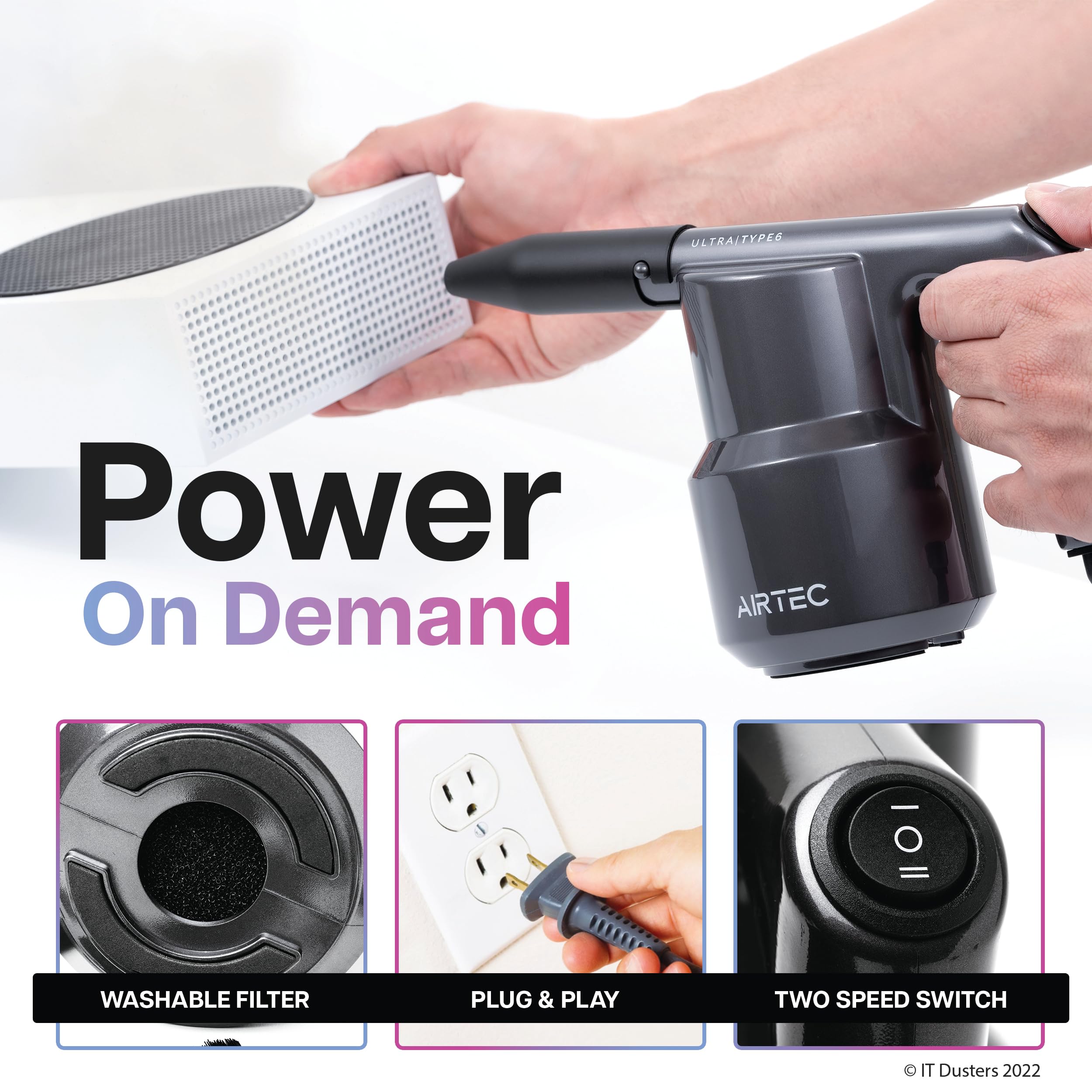 It Dusters Airtec Ultra Electric Air Duster Blower For Pc, Laptop, Console, Electronics And Home Cleaning, Environmental Alterna
