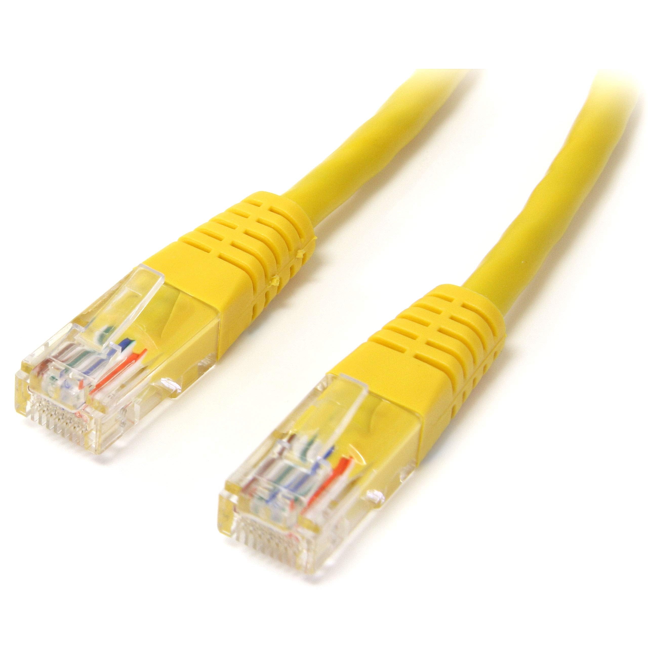 Startech.Com 1 Ft. (0.3 M) Cat5E Ethernet Cable   Power Over Ethernet   Molded   Yellow   Ethernet Network Cable (M45Patch1Yl)