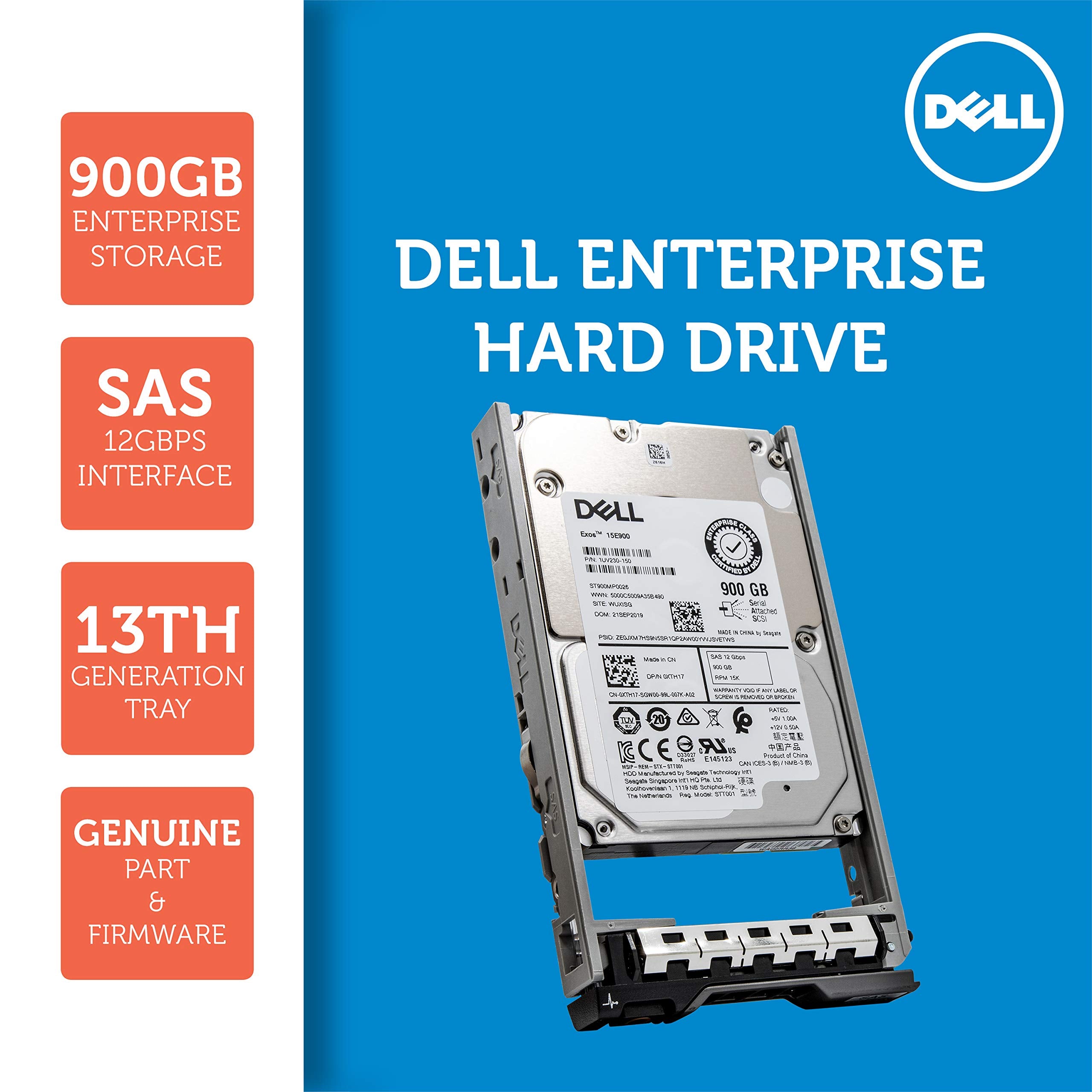 Dell 400 APGL 900GB 15K SAS 12Gb/s 2.5 Inch PowerEdge Enterprise Hard Drive in 13G Tray Bundle with Compatily Screwdriver Compatible with 400 APGB R630 R730 PowerVault MD1420