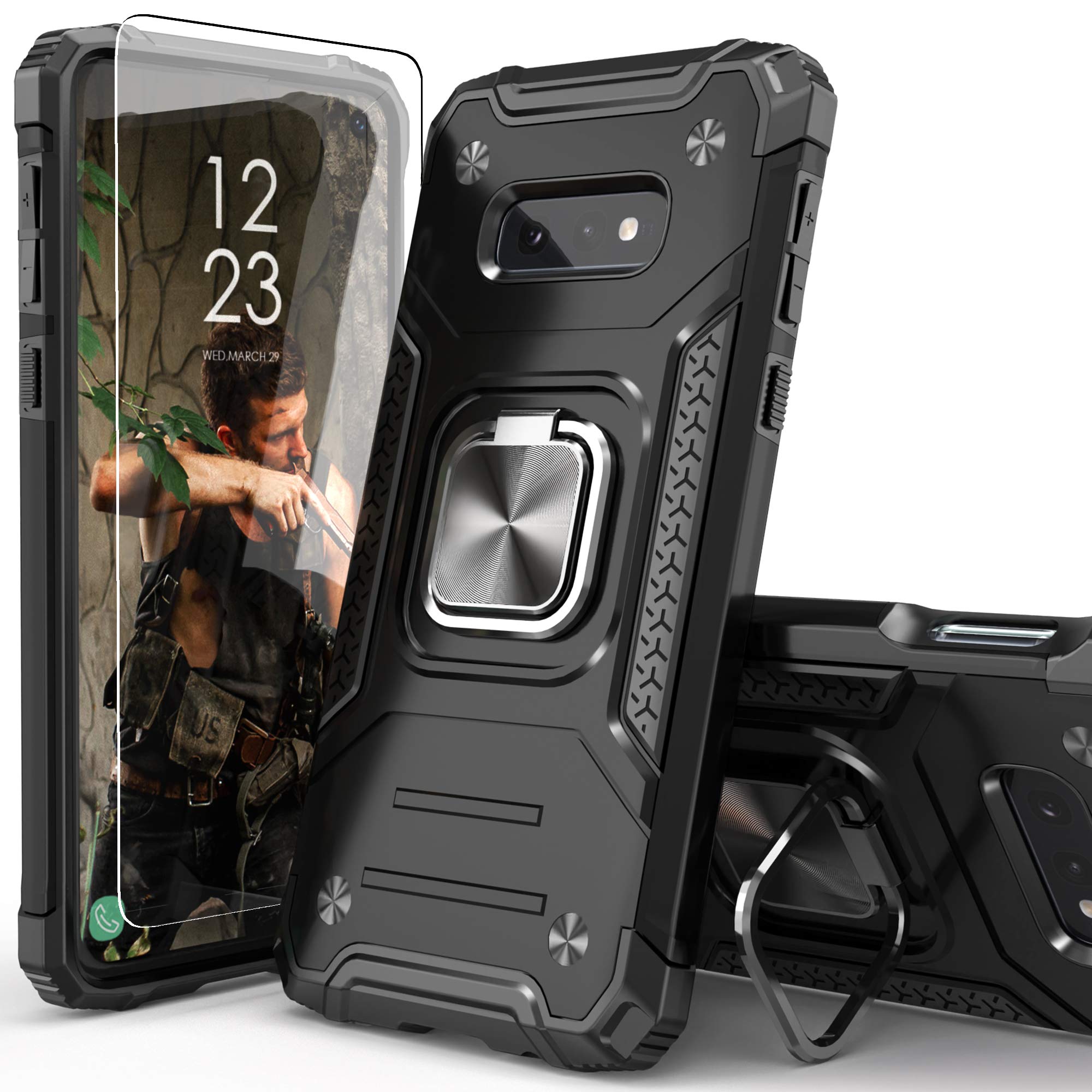 Idystar Galaxy S10E Case With Screen Protector, Galaxy S10E Cover, Shockproof Drop Test Case With Car Mount Kickstand Lightweigh