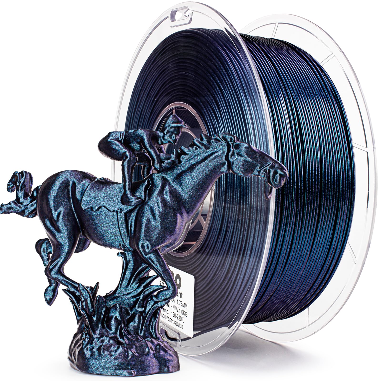 ZIRO Glitter PLA Filament 1.75mm, 3D Printer Filament Shiny Sparkle PLA, Chameleon Series 1KG/2.2lbs Spool, Super Twinkle Effect