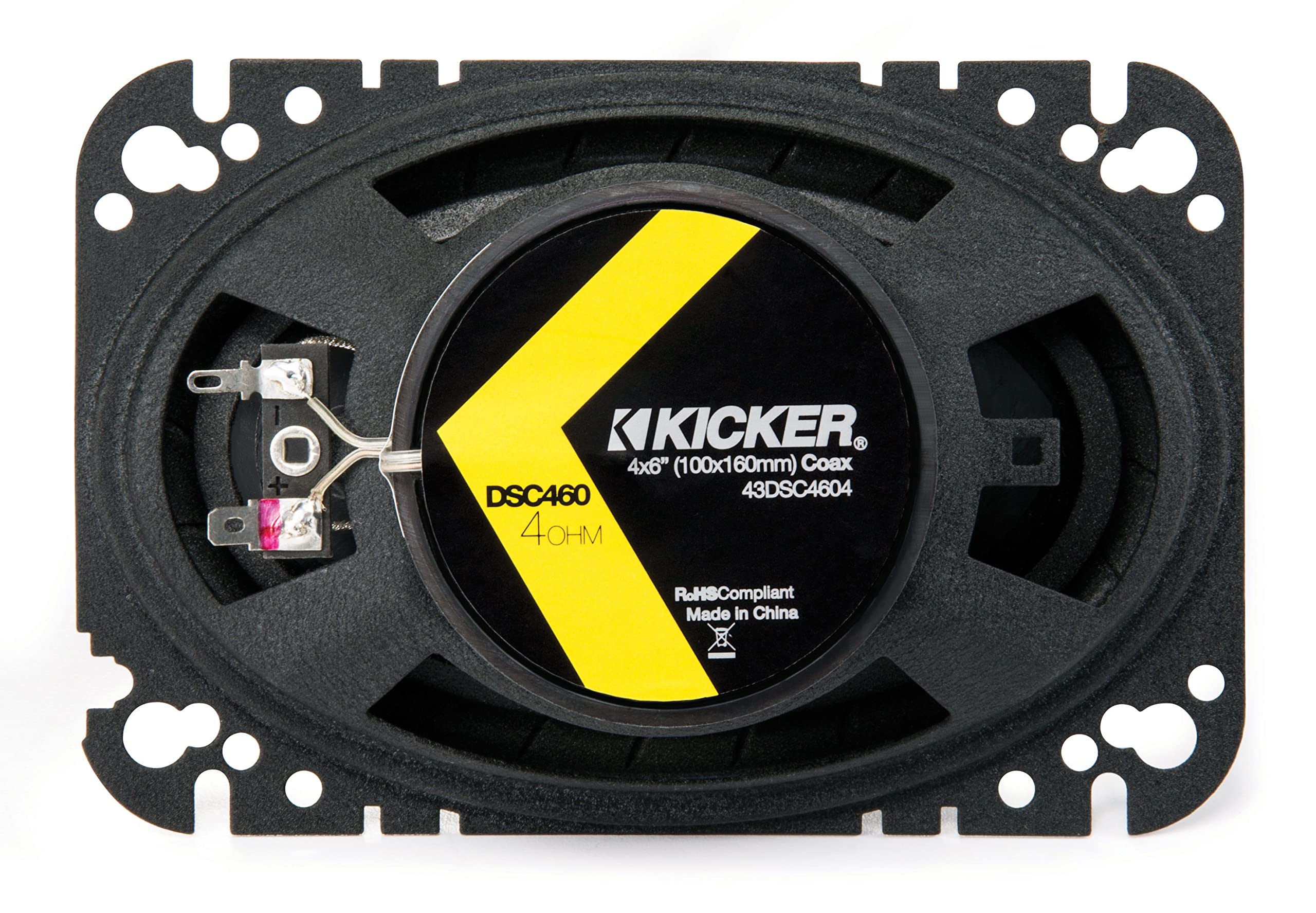 KICKER DSC460 4x6-Inch Coaxial Speakers - 4-Ohm Pair, Black - High-Quality Sound System for Cars and Audio Enthusiasts