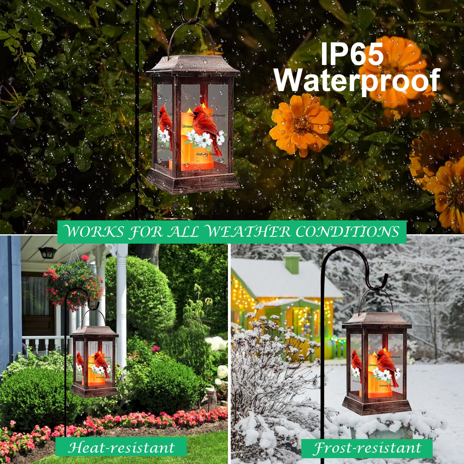 Solar Lanterns, Outdoor Hanging Lanterns, Metal Cardinal Solar Lights, Waterproof Decorative Lantern Garden Decor For Outside Po