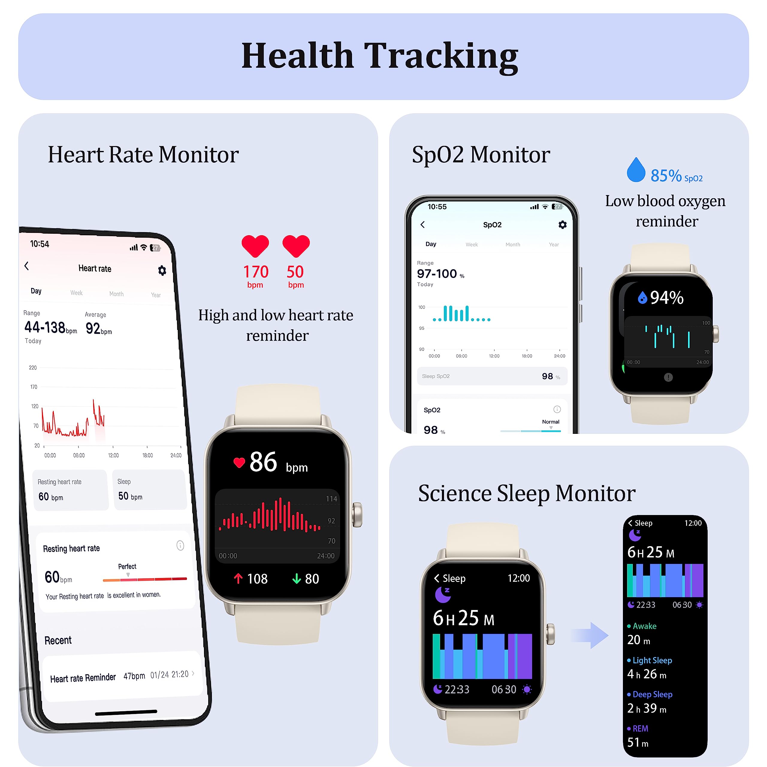 Kalinco Smart Watch For Women Men (Answer/Make Call), Alexa Built In, 1.8'' Fitness Tracker Watch With Heart Rate/Spo2/Stress/Sl
