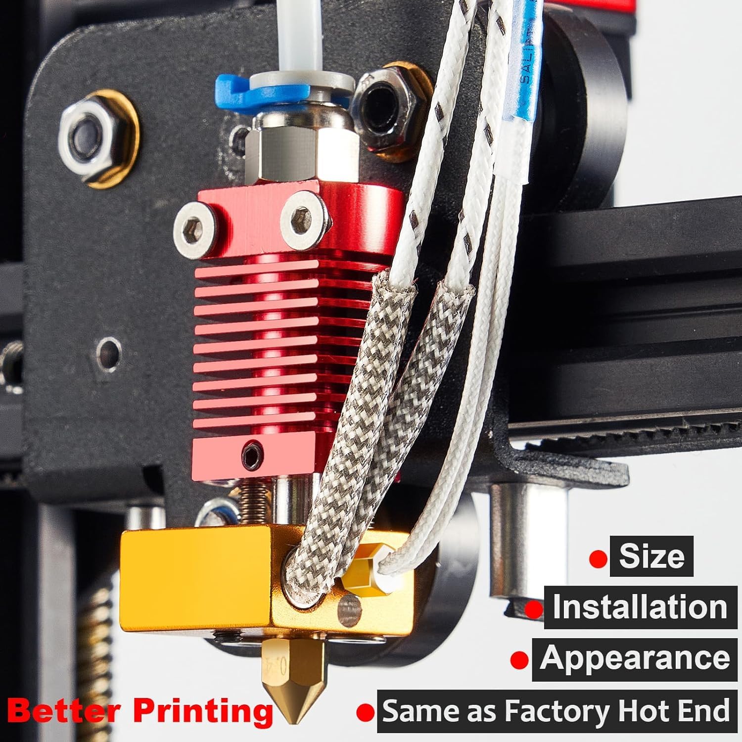 5Aplusreprap Ender 3 Hotend Upgrade: M3 Stud Thermistor,Fast Replaced, Compatible For Creality Ender 3 V2/Pro,Cr-10 J-Head Hoten