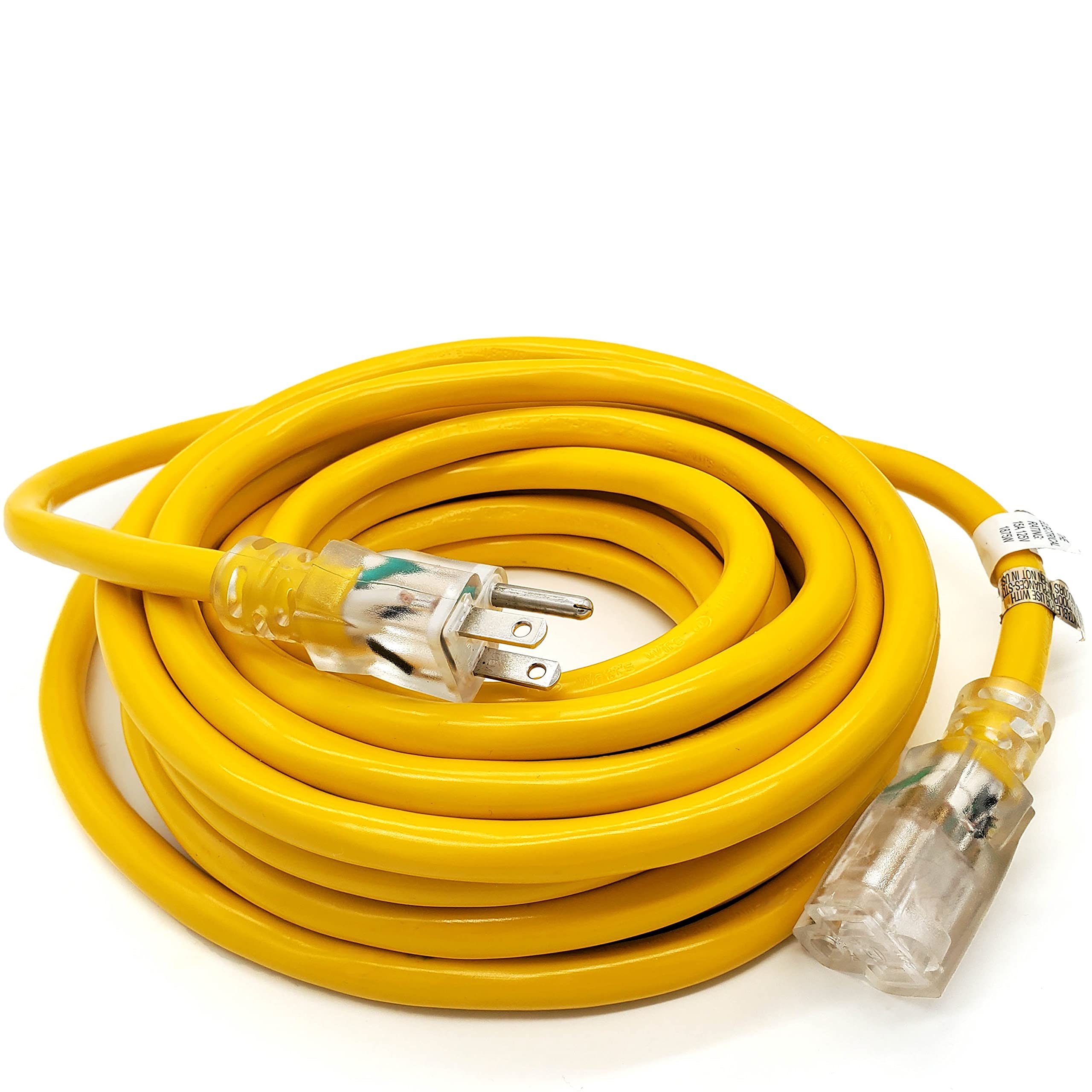 25 Ft   12 Gauge Heavy Duty Extension Cord   Lighted Sjtw   Indoor/Outdoor Extension Cord By Watt'S Wire   25' 12 Gauge Grounded