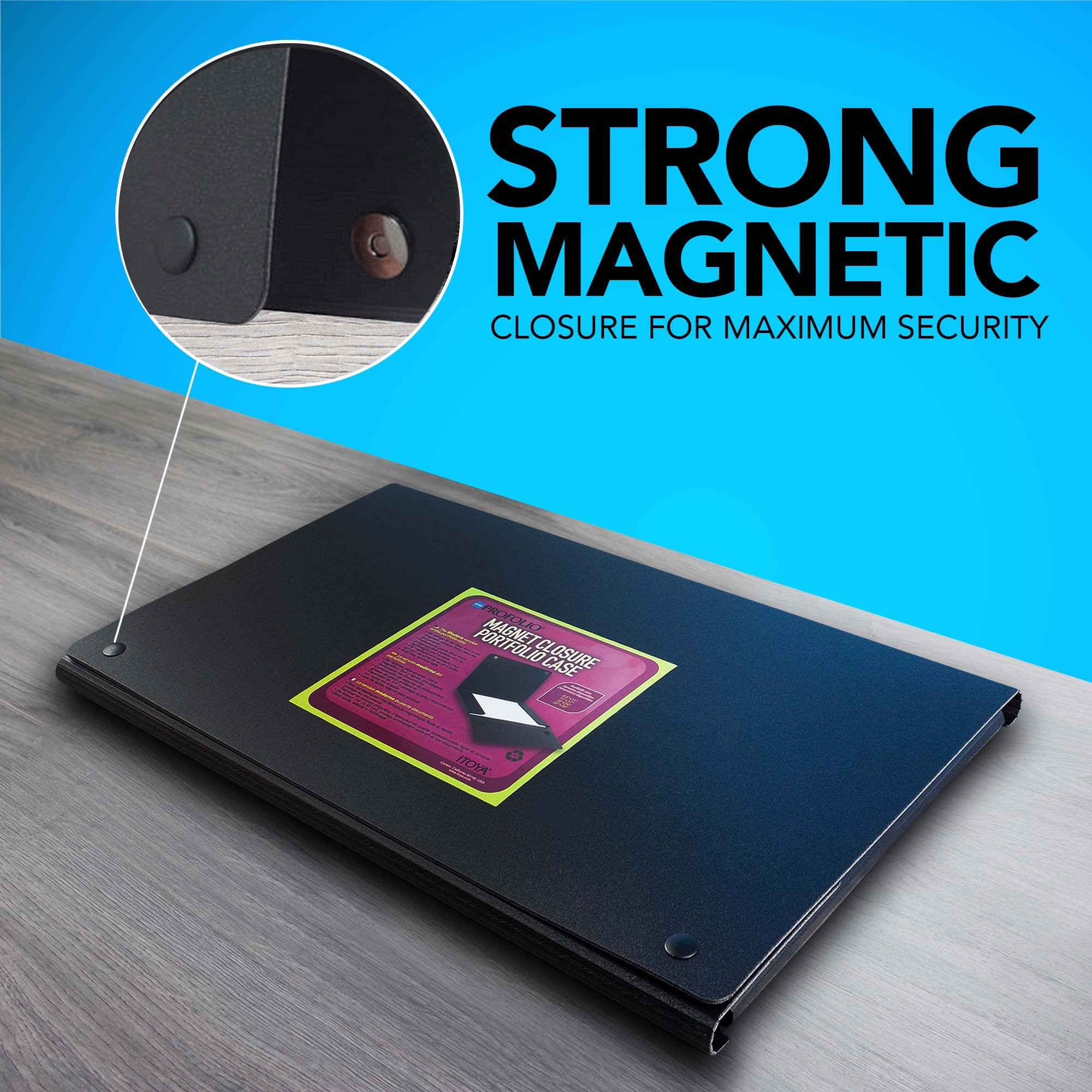 Itoya Profolio Magnet Closure Case, 8.5X11'' Letter Size, Black