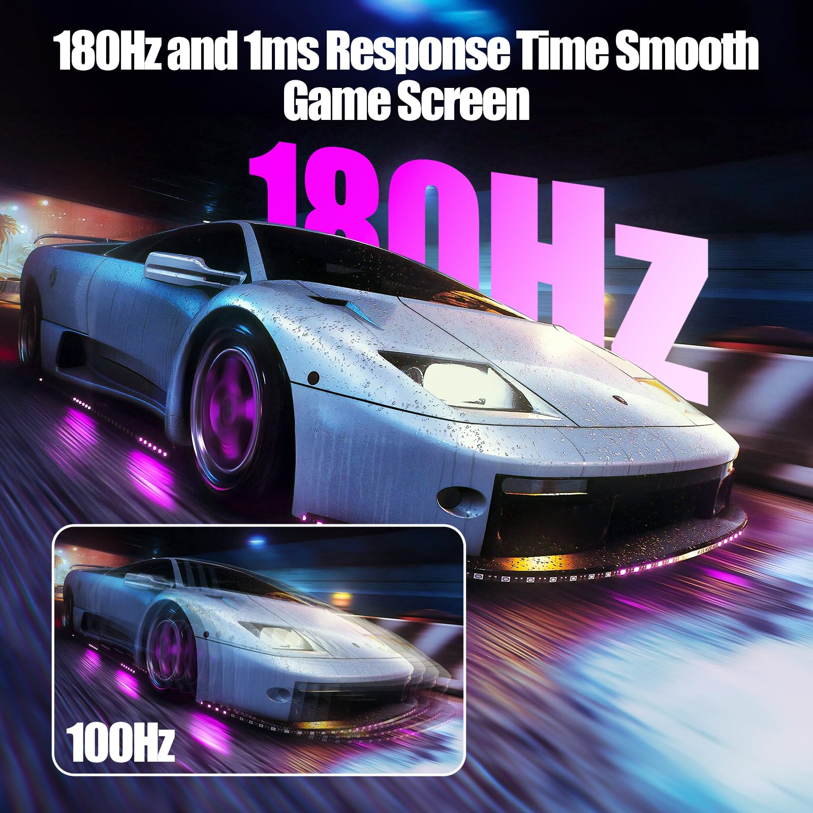 Gawfolk Curved 27 Inch Gaming Monitor 144Hz/180Hz Pc Monitor Full Hd 1080P, Frameless 1800R Computer Display With Freesync & Eye