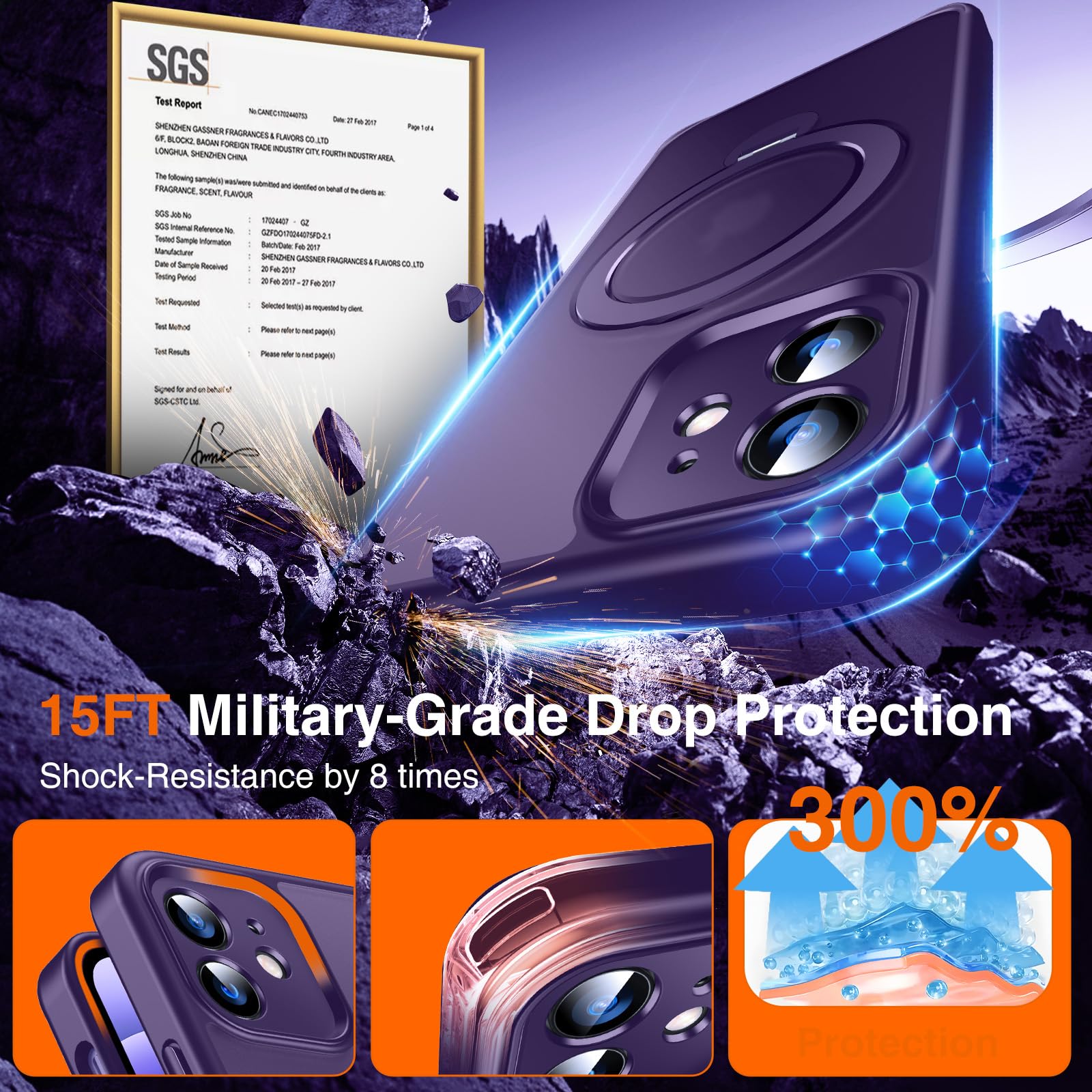 Chicfun 360 O-Ring Magstander For Iphone 12 Case, Iphone 12 Pro Case With Magnetic Stand Ring Holder [Compatible With Magsafe] [