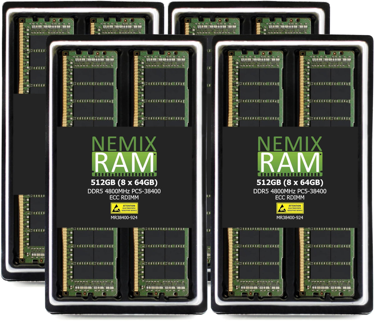 Nemix Ram 512Gb (8X64Gb) Ddr5 4800Mhz Pc5-38400 2Rx4 1.1V Cl40 288-Pin Ecc Rdimm Registered Server Memory Kit Compatible With Supermicro Iot Superserver Sys-211Se-31Ds Sys-211Se-31As X31Seed-Sf Mbd