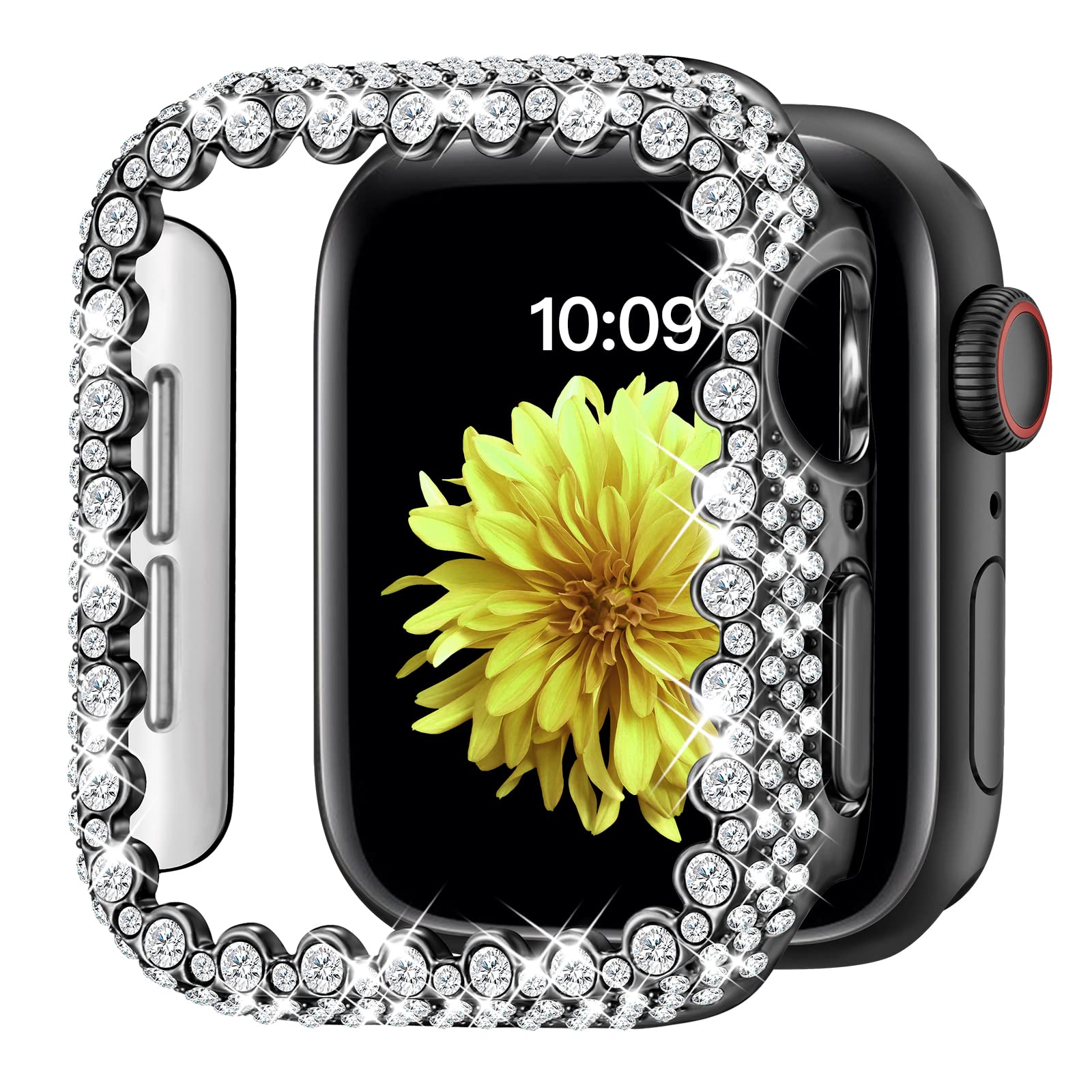 Bling Bumper Case Compatible With Apple Watch Series 3/2/1 38Mm, Diamond Protective Face Cover For Women, Hard Pc Frame For Iwat