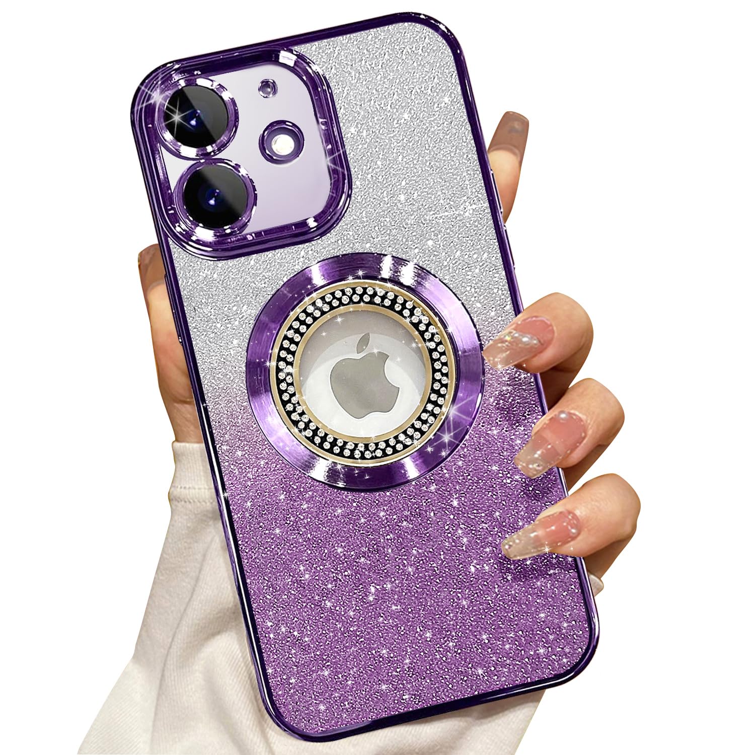 Misscase For Iphone 11 Magnetic Glitter Case Compatible With Magsafe,Full Protection Slim Shockproof Anti Scratch Case With Came
