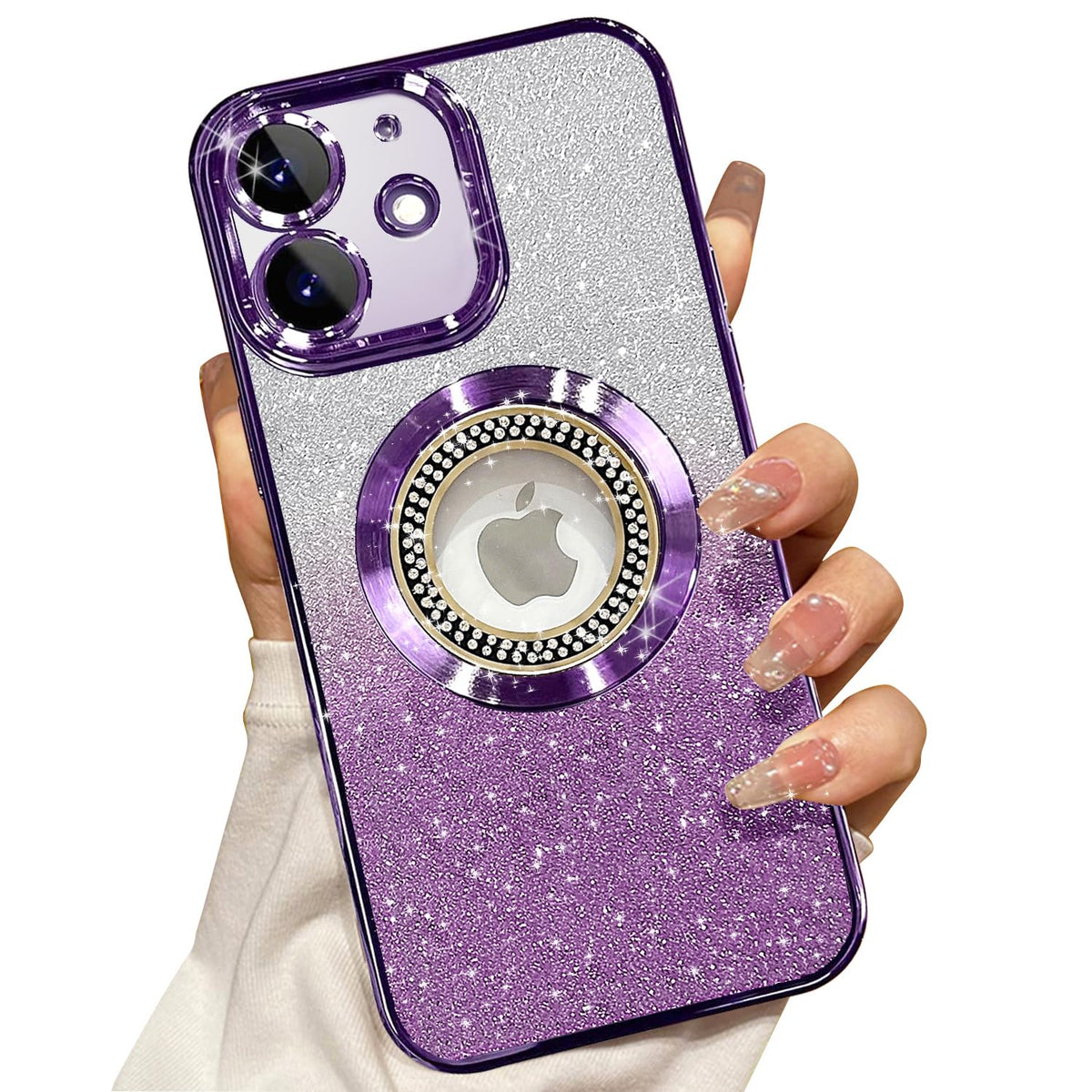 Misscase For Iphone 11 Magnetic Glitter Case Compatible With Magsafe,Full Protection Slim Shockproof Anti Scratch Case With Came