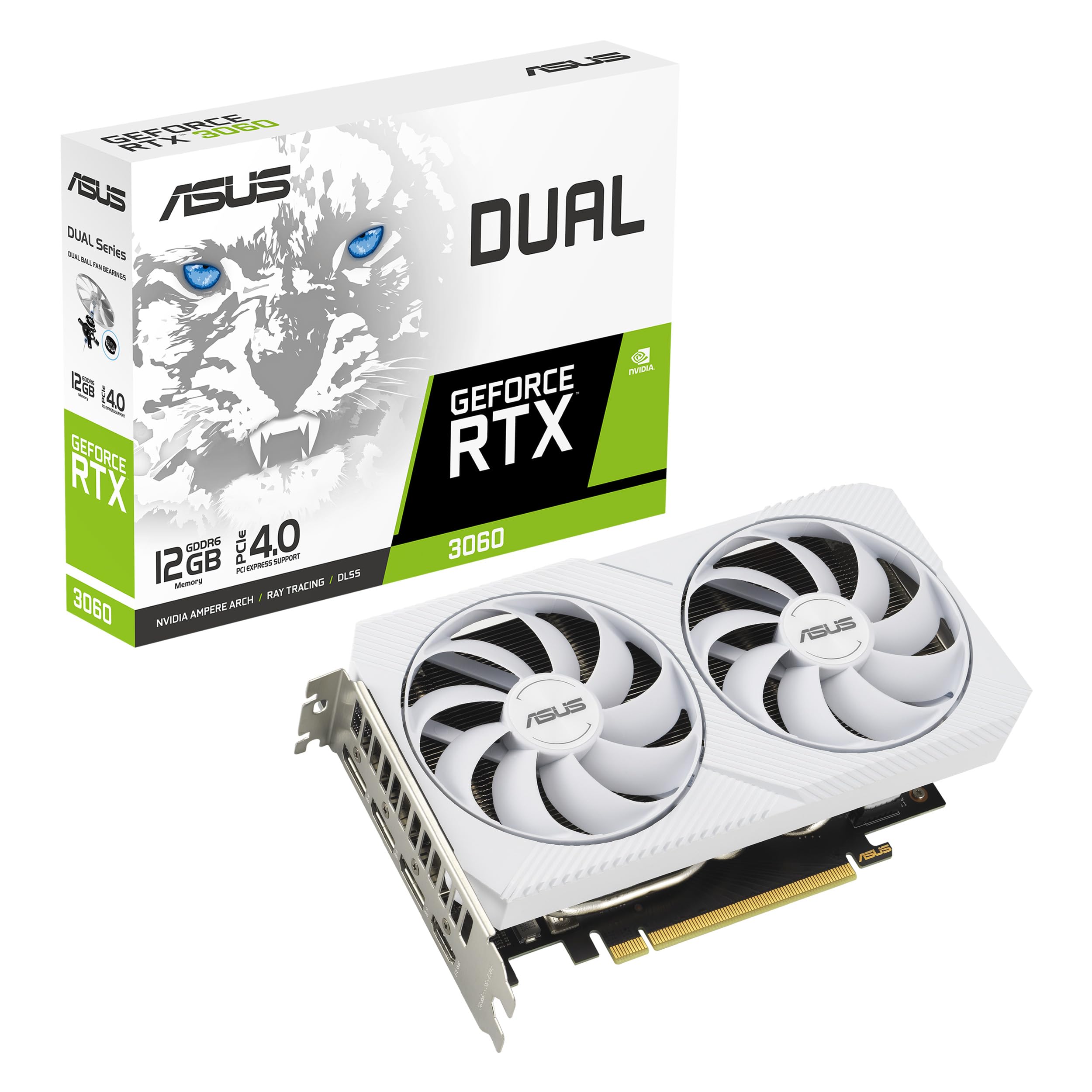 ASUS VCX DUALRTX306012GWHITE GeForce RTX 3060 White 12GB GDDR6 192B PCIE