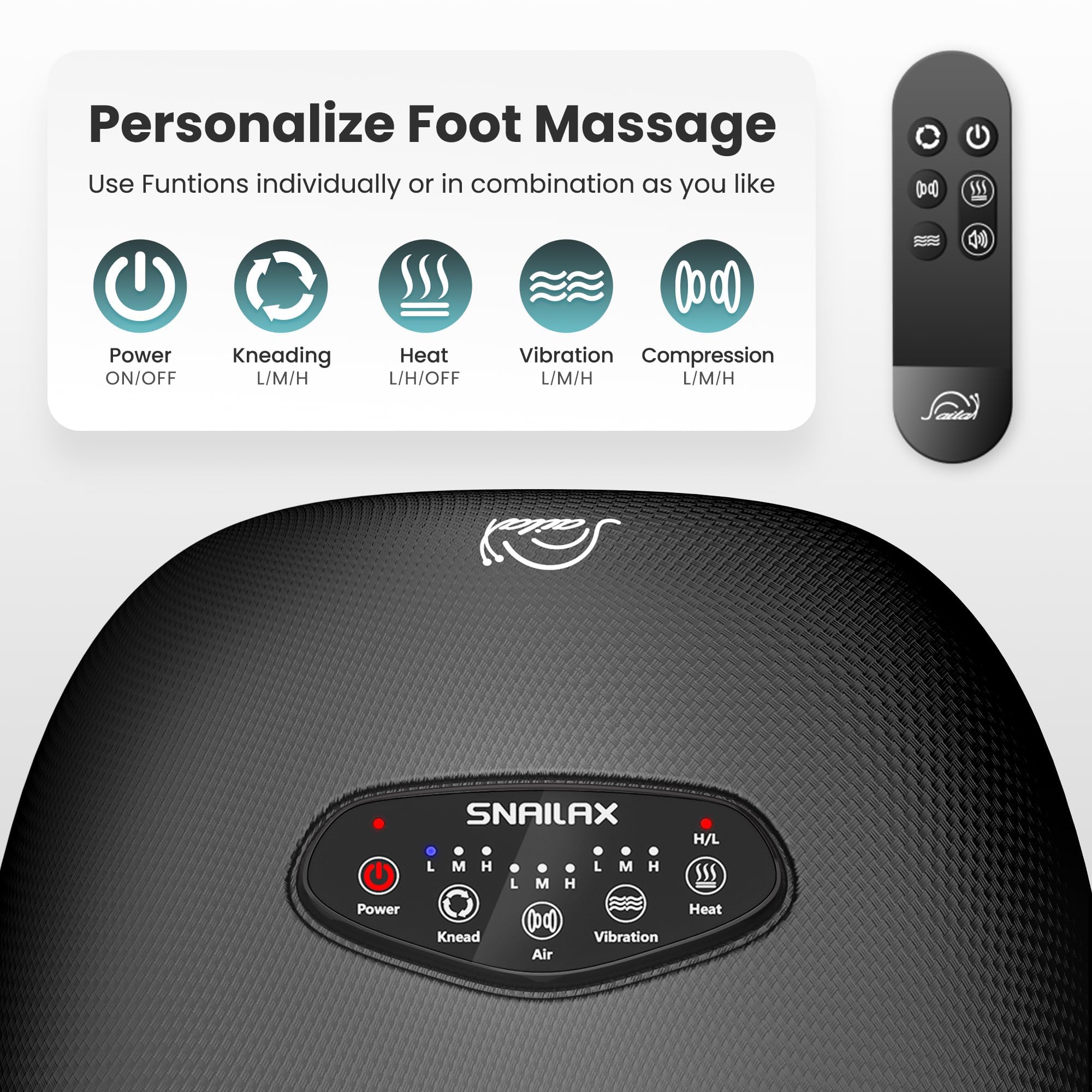 Snailax Shiatsu Foot Massager With Heat, Deep Kneading, Compression, Vibration,Fsa Hsa Eligible,Electric Foot Massage Machine Fo