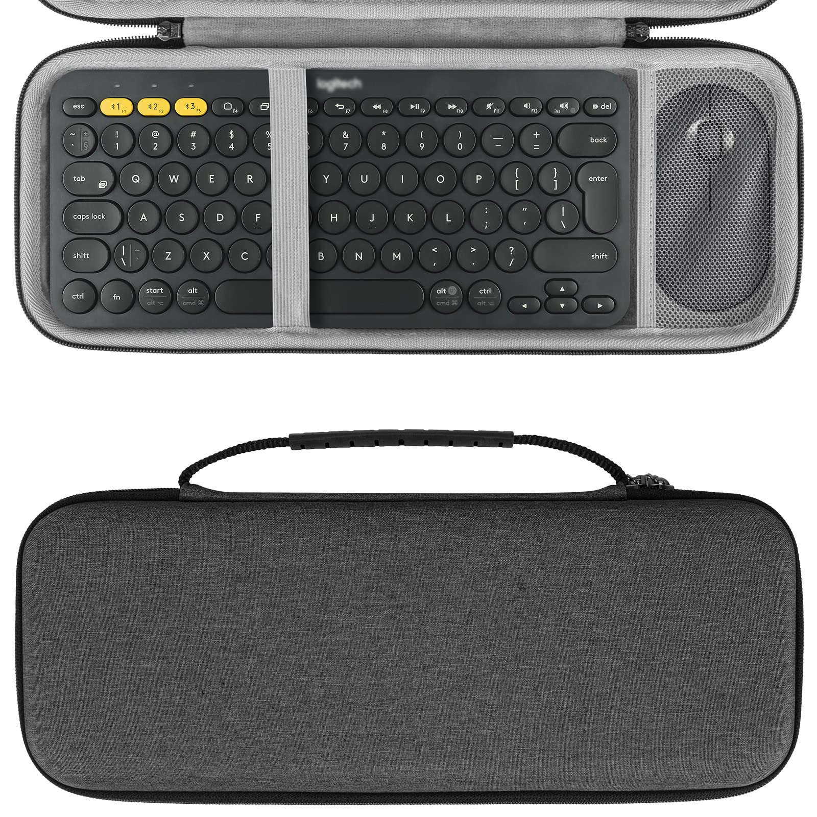 Geekria Hard Travel Carrying Case, Compatible with Logitech K380s/K380 + M355/M350s, Keyboard and Pebble Mouse Combo Protective 