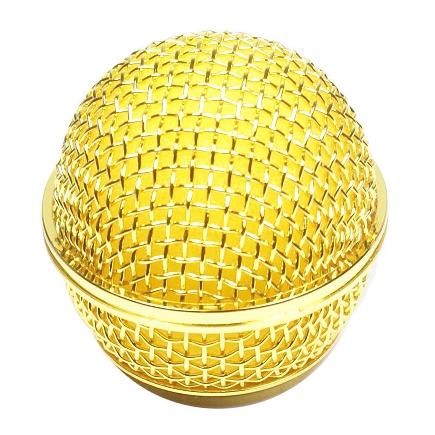 Performance Plus SM58 Style Gold Mesh OEM Replacement, Screw on Ball Microphone Grille (MB58-G)