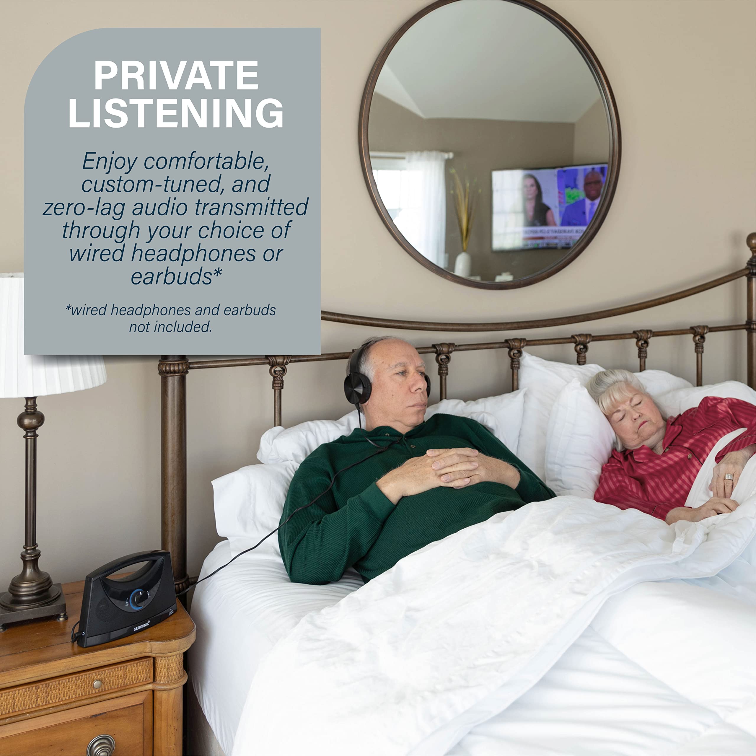 Sereonic Portable Wireless Tv Speakers For Smart Tv   Ideal For Tv Watching Without The Blaring Volume   Wireless Speakers For Tv Designed For Hard Of Hearing, Elderly, And Seniors   100Ft Range