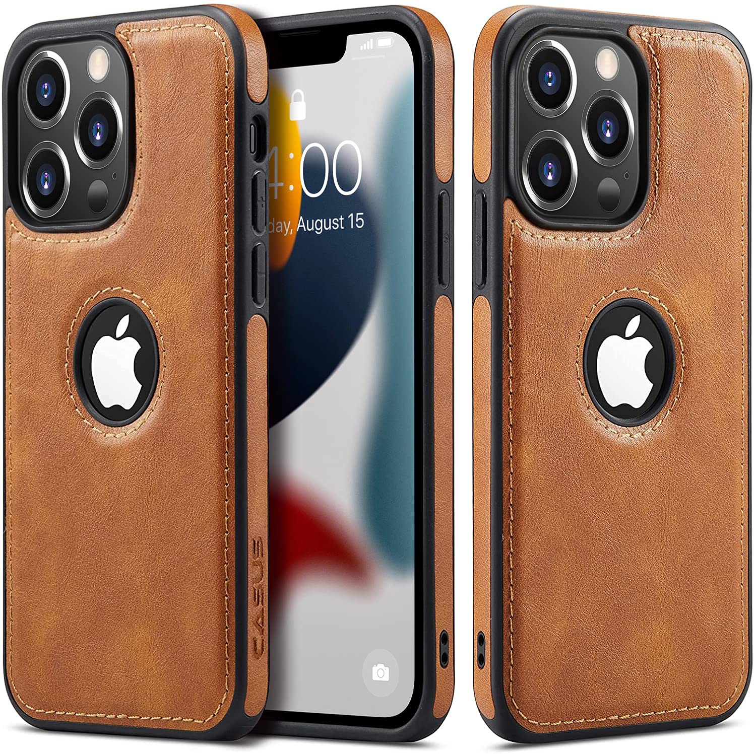 Casus Logo View Compatible With Iphone 13 Pro Case Slim Premium Vegan Leather Classic Luxury Elegant Thin Cover (2021) 6.1'' (Br