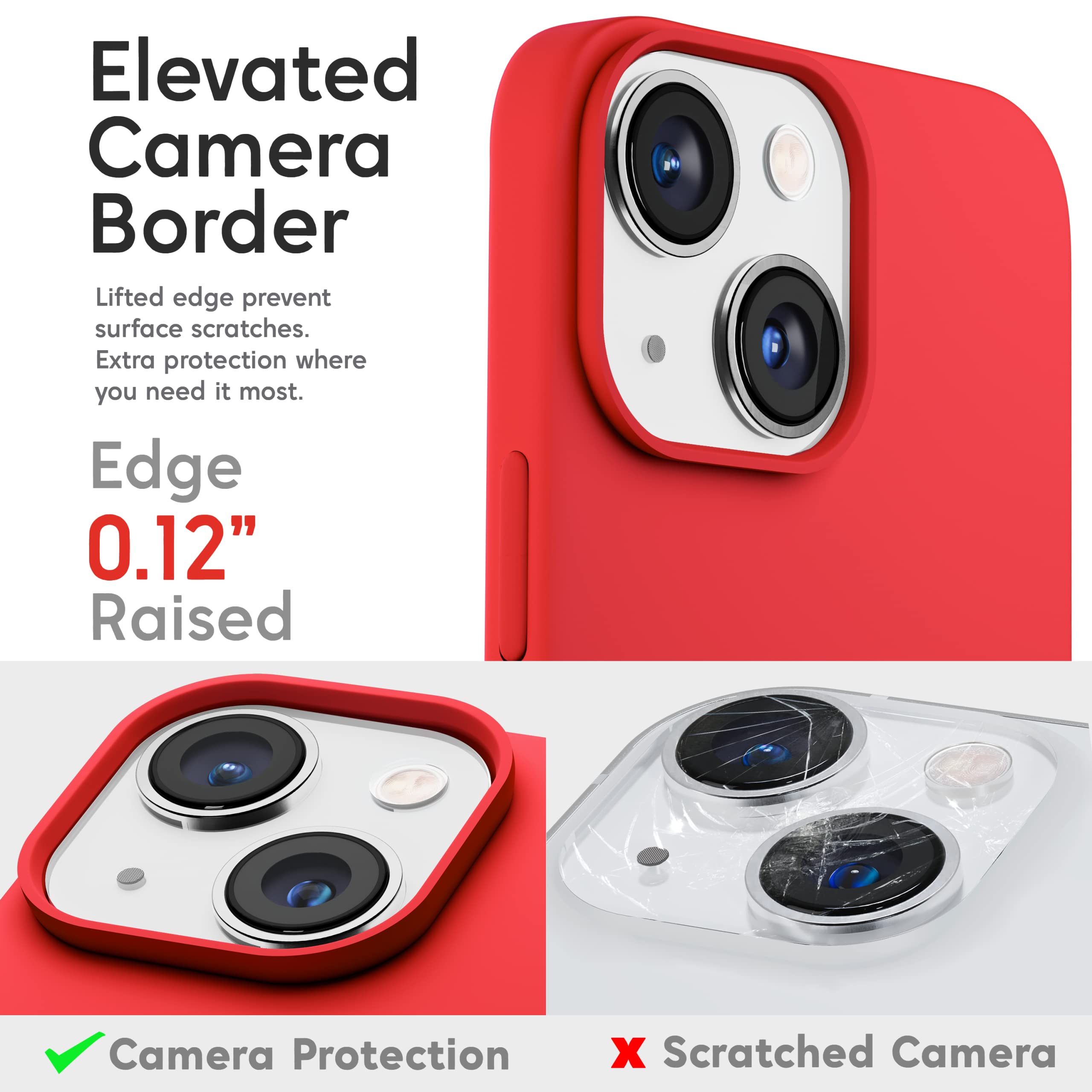 IceSword iPhone 13 Mini Silicone Phone Case Slim Gel Shockproof Protective Cover Red 5.4 inch