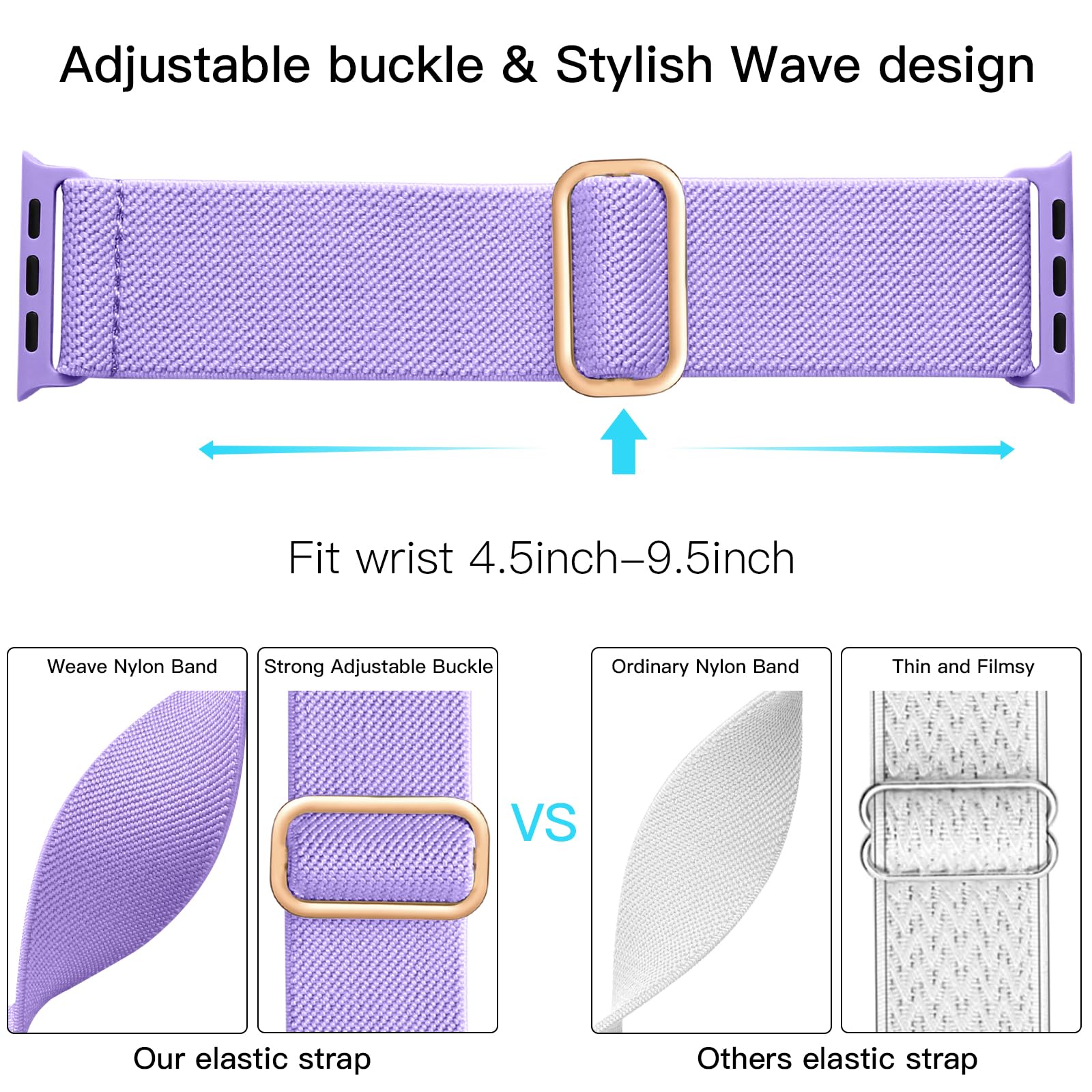 Lerobo Compatible With Apple Watch Band 38Mm For Women Se 40Mm 41Mm Adjustable Sport Band Stretchy Nylon Solo Loop For Iwatch Ba