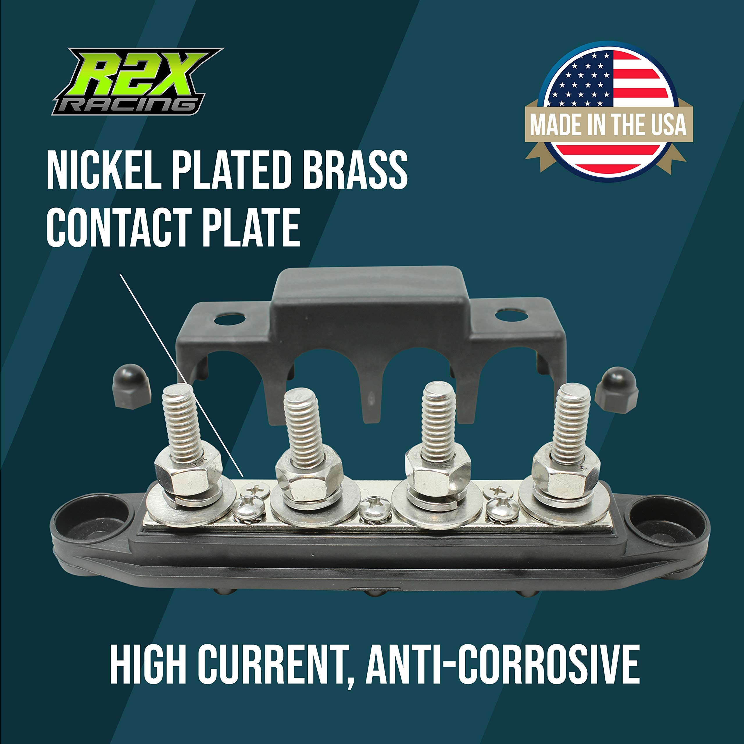 4 Post Power Distribution Block Bus Bar Pair With Cover   Made In The Usa   250 Amp Rating   Marine Bus Bar, Automotive, And Sol