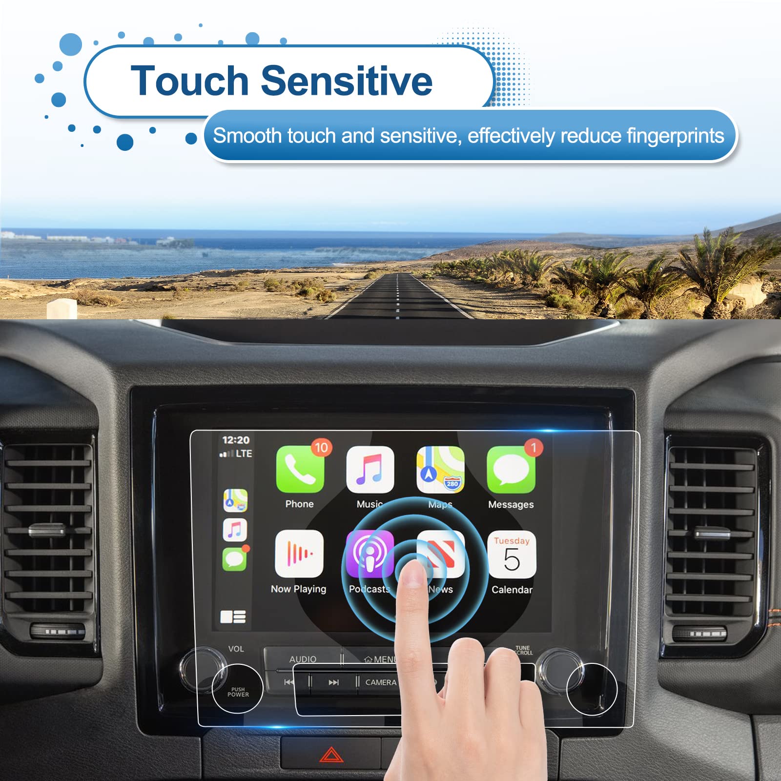 Coleya (Updated) 2022 2023 2024 Frontier Screen Protector For Nissan Frontier (Pro X/Pro 4X) 9 Inch Touch Screen, 9H Tempered Gl